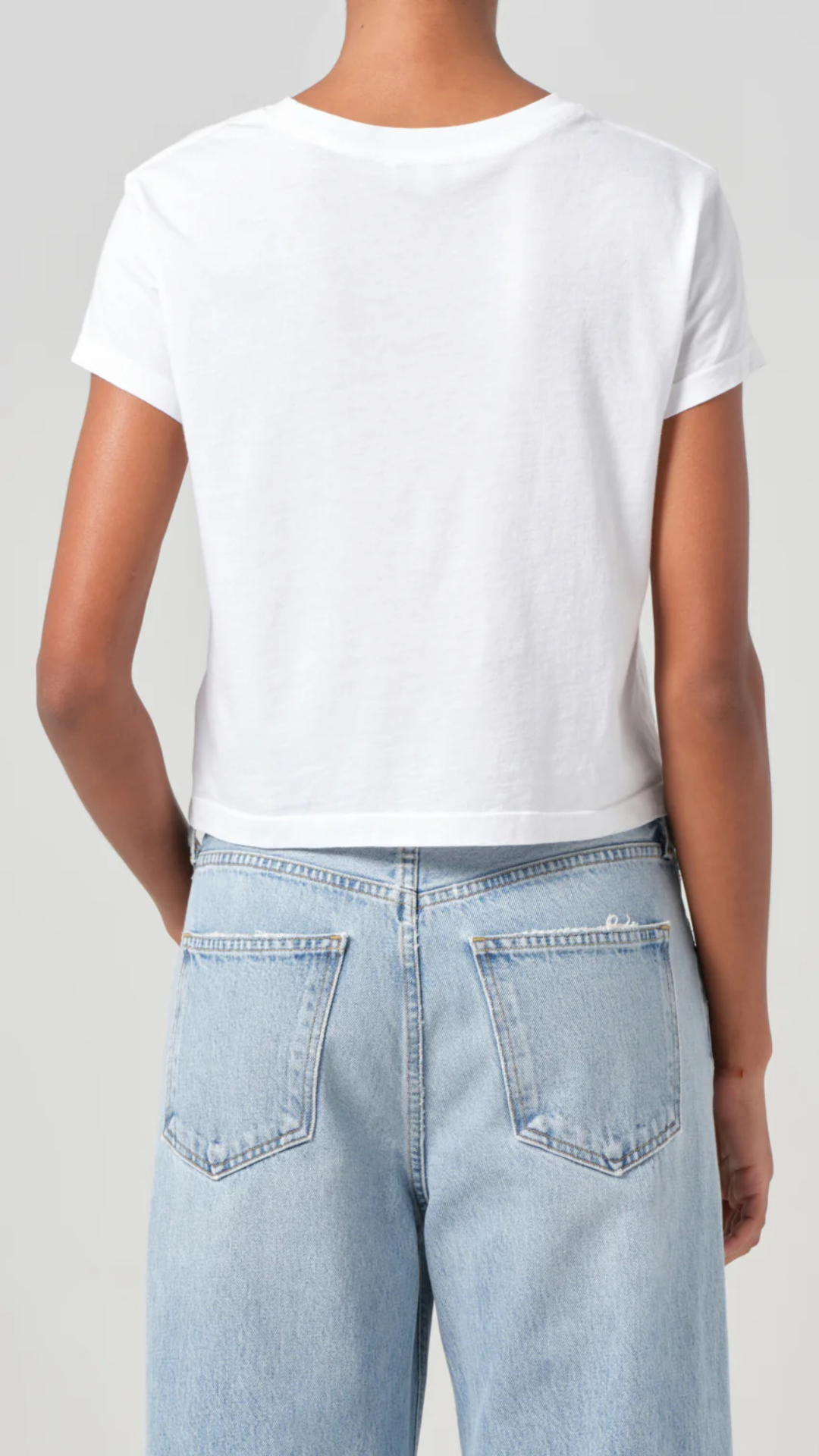 AGOLDE Adine Shrunken Tee in White