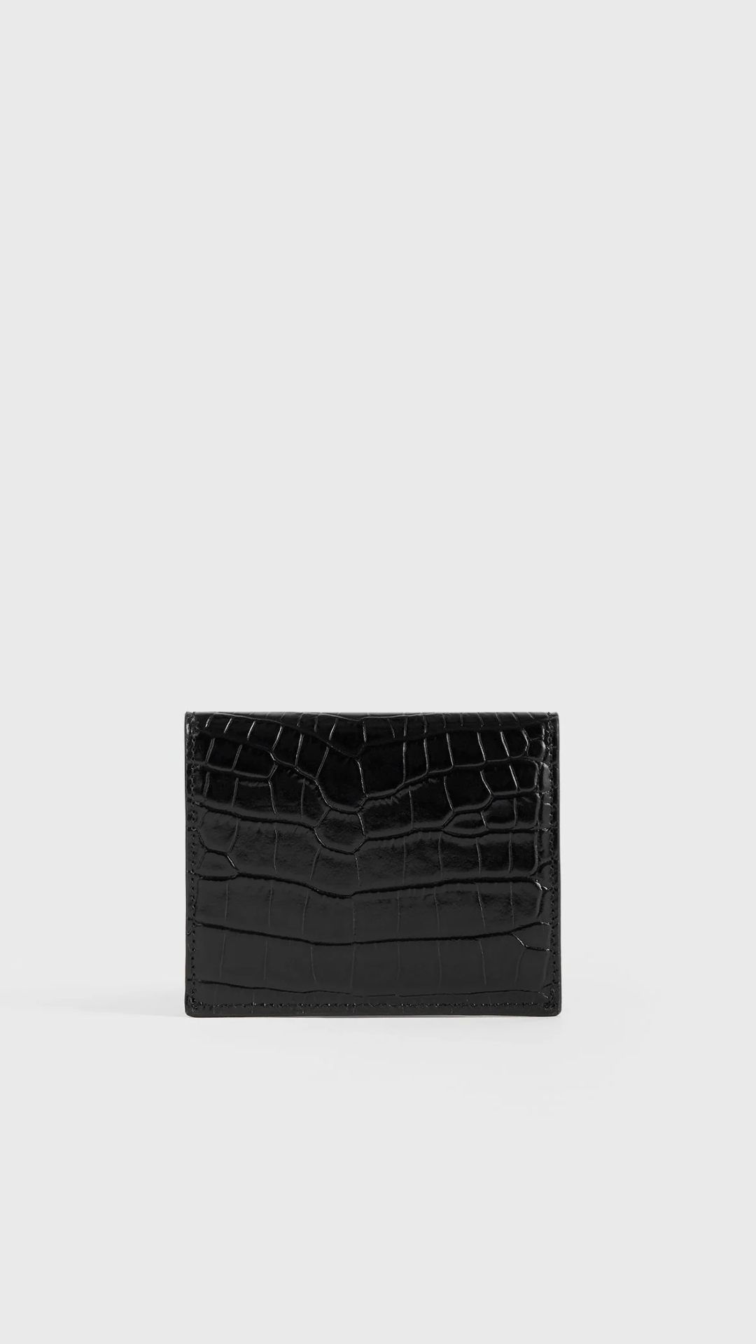 Toteme T-Lock Croc Embossed Cardholder in Black Croc