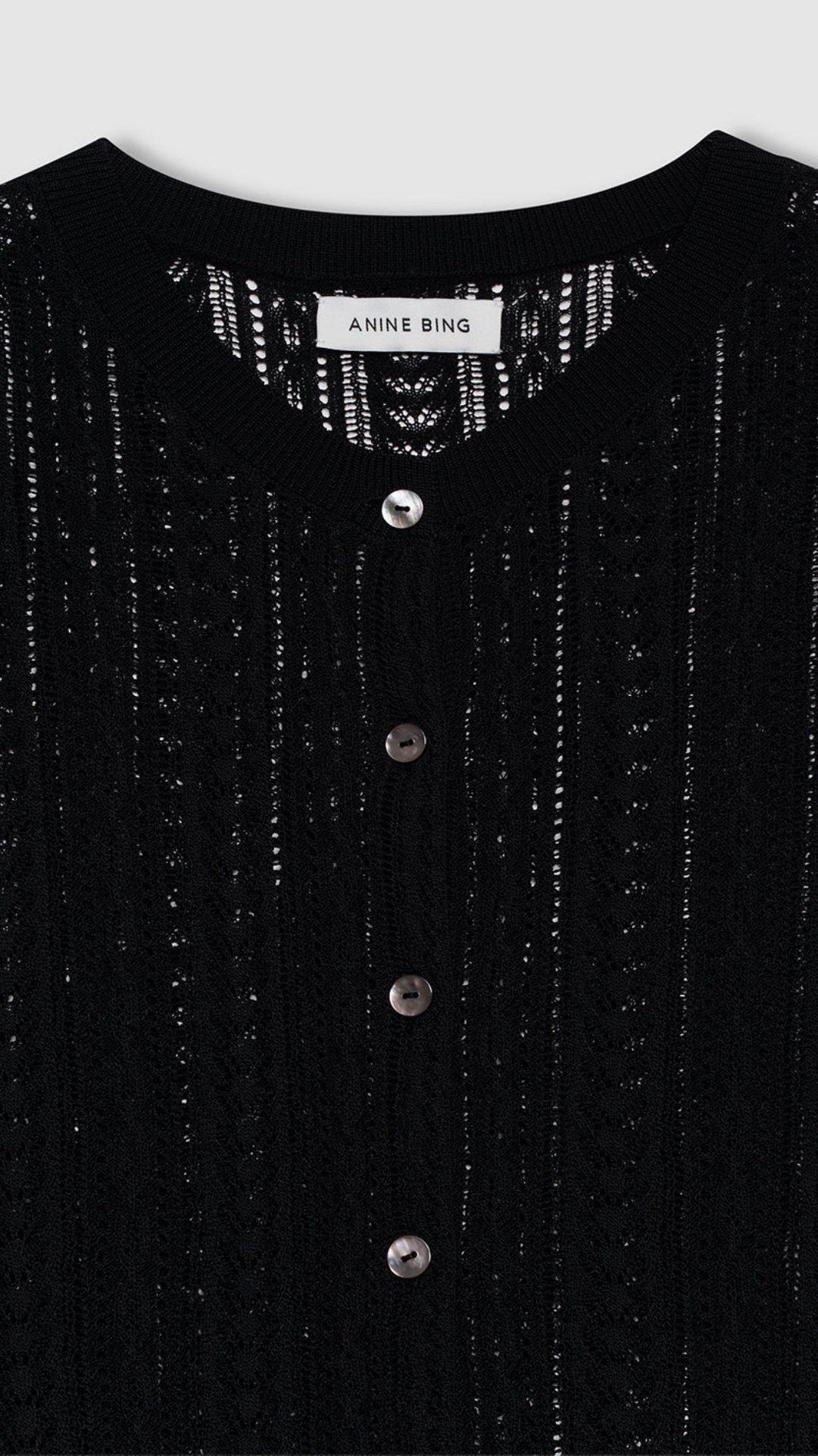 Anine Bing Moni Crop Cardigan in Black