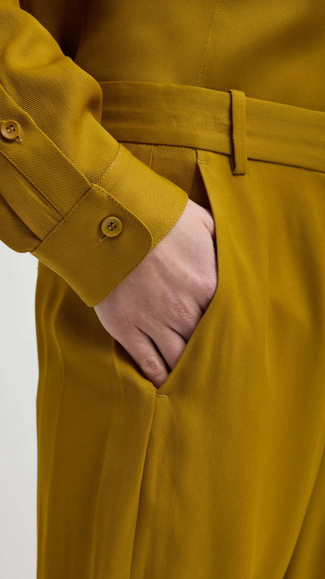 Tibi Eco Acetate Viscose Grace Trouser in Mustard