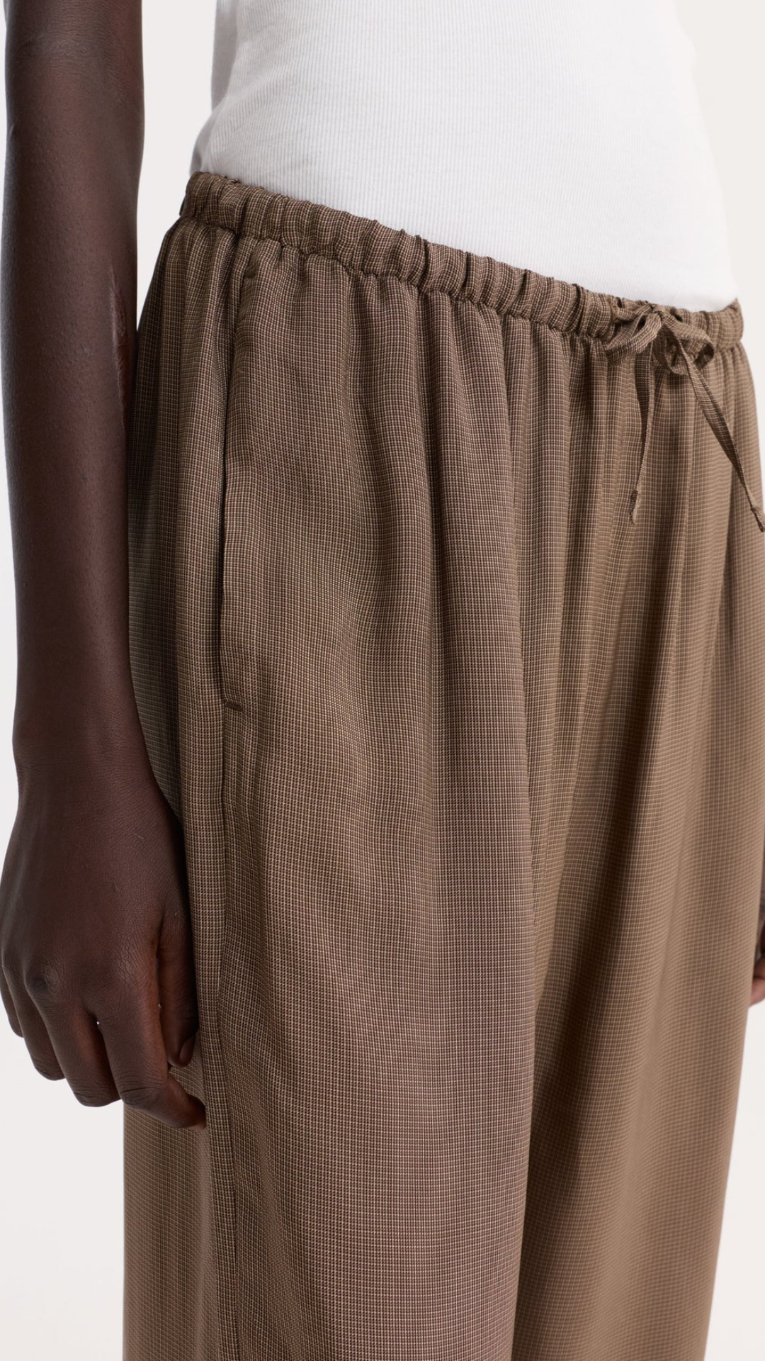 Róhe Fluid Pajama Trouser in Brown Check