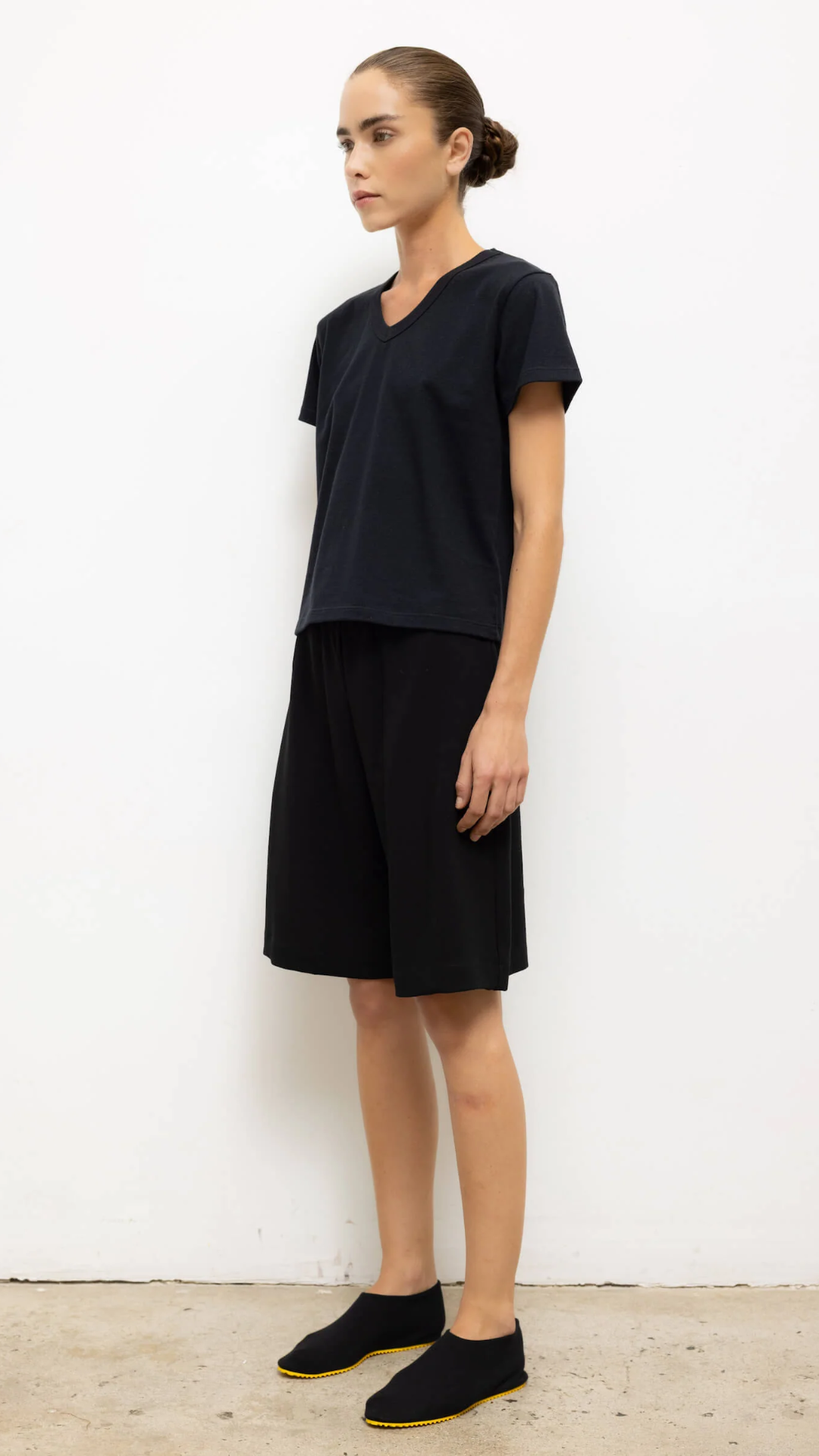 Leset The Margo V-Neck Tee in Black