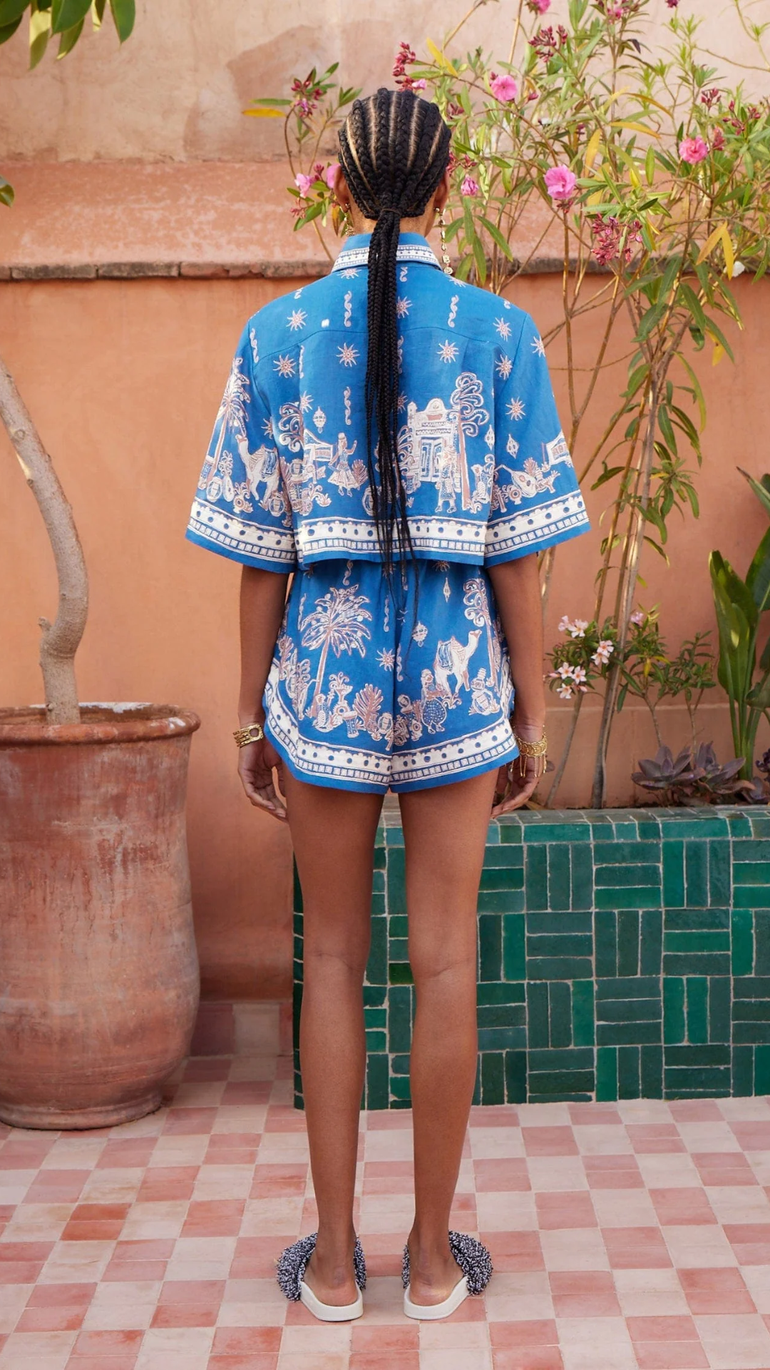 Alemais Acacia Cropped Shirt in Blue