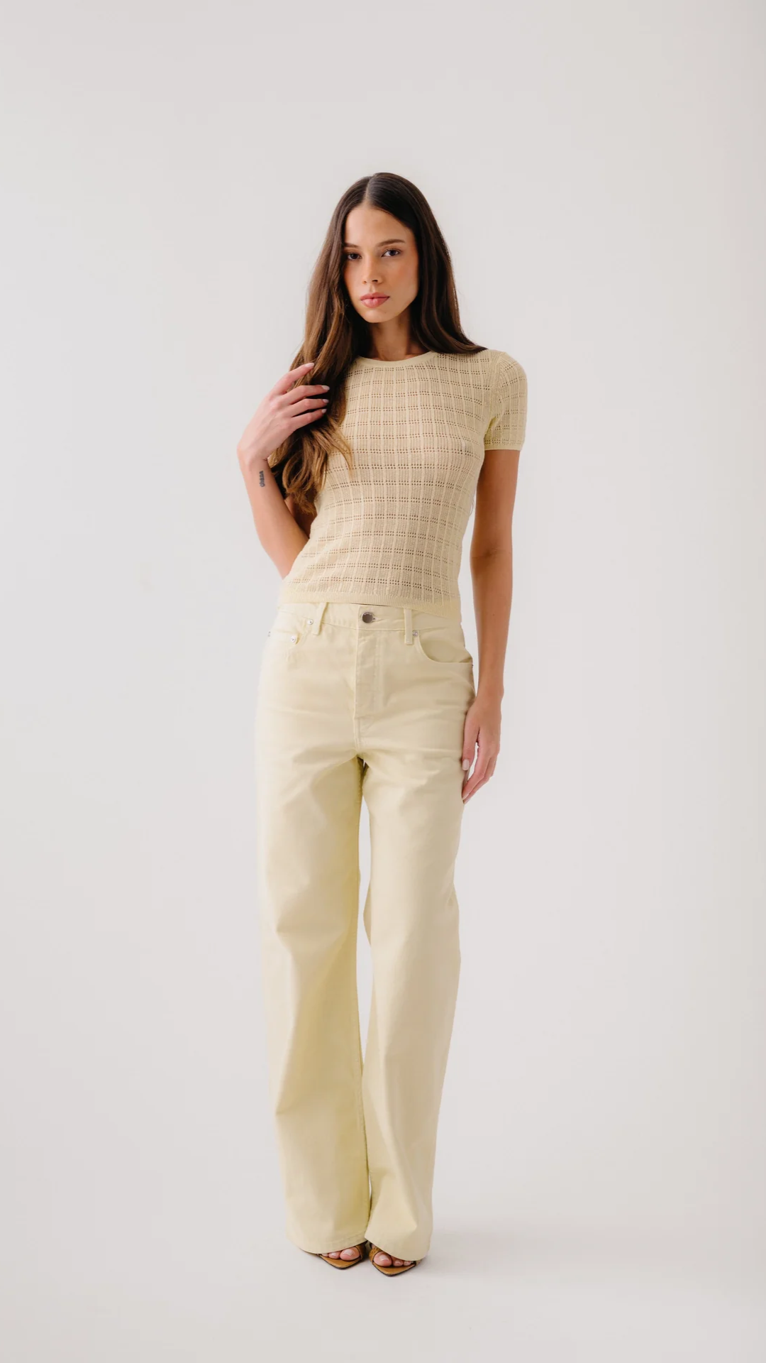 Sablyn Isolde Slim Crewneck Tee in Buttercup