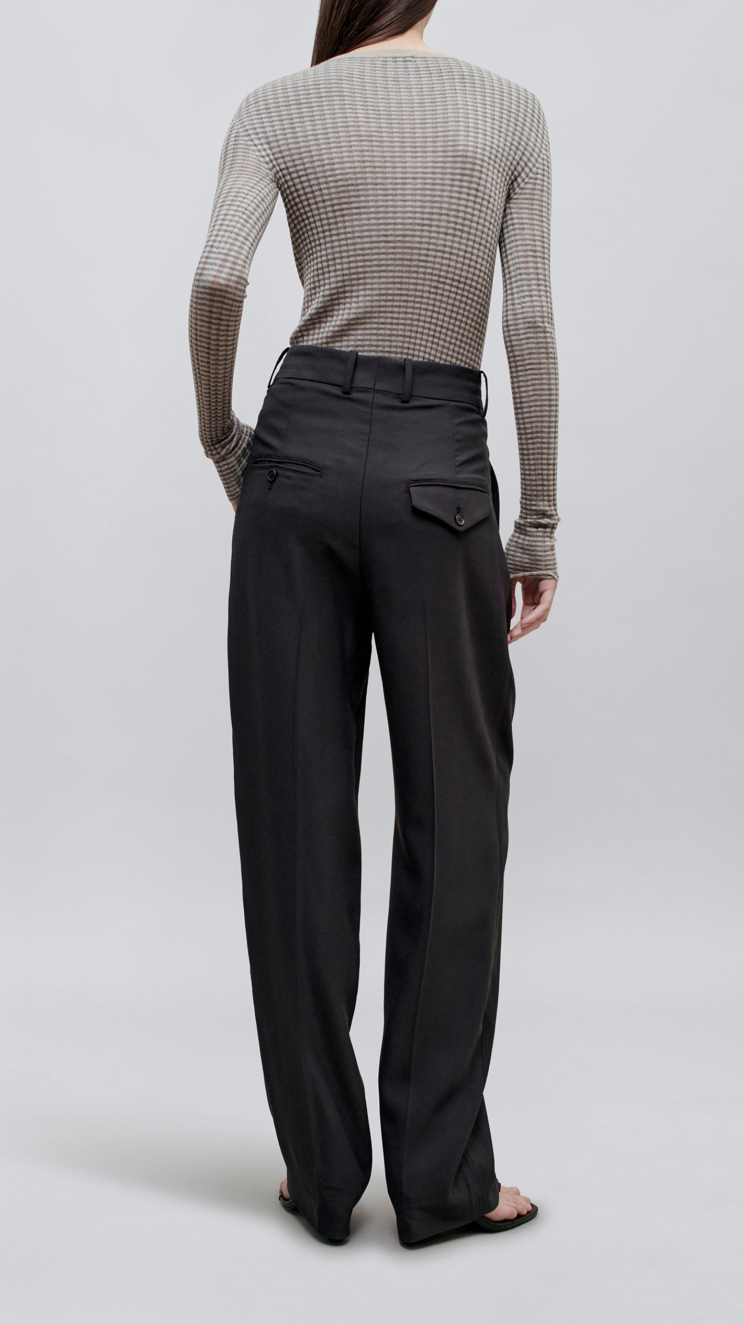 Kallmeyer Fabi Superfine Merino Fitted Long Sleeve in Heather Grey