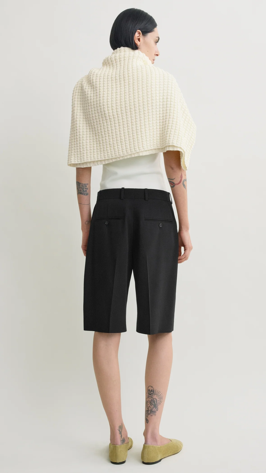 Toteme Wide Fluid Shorts in Black