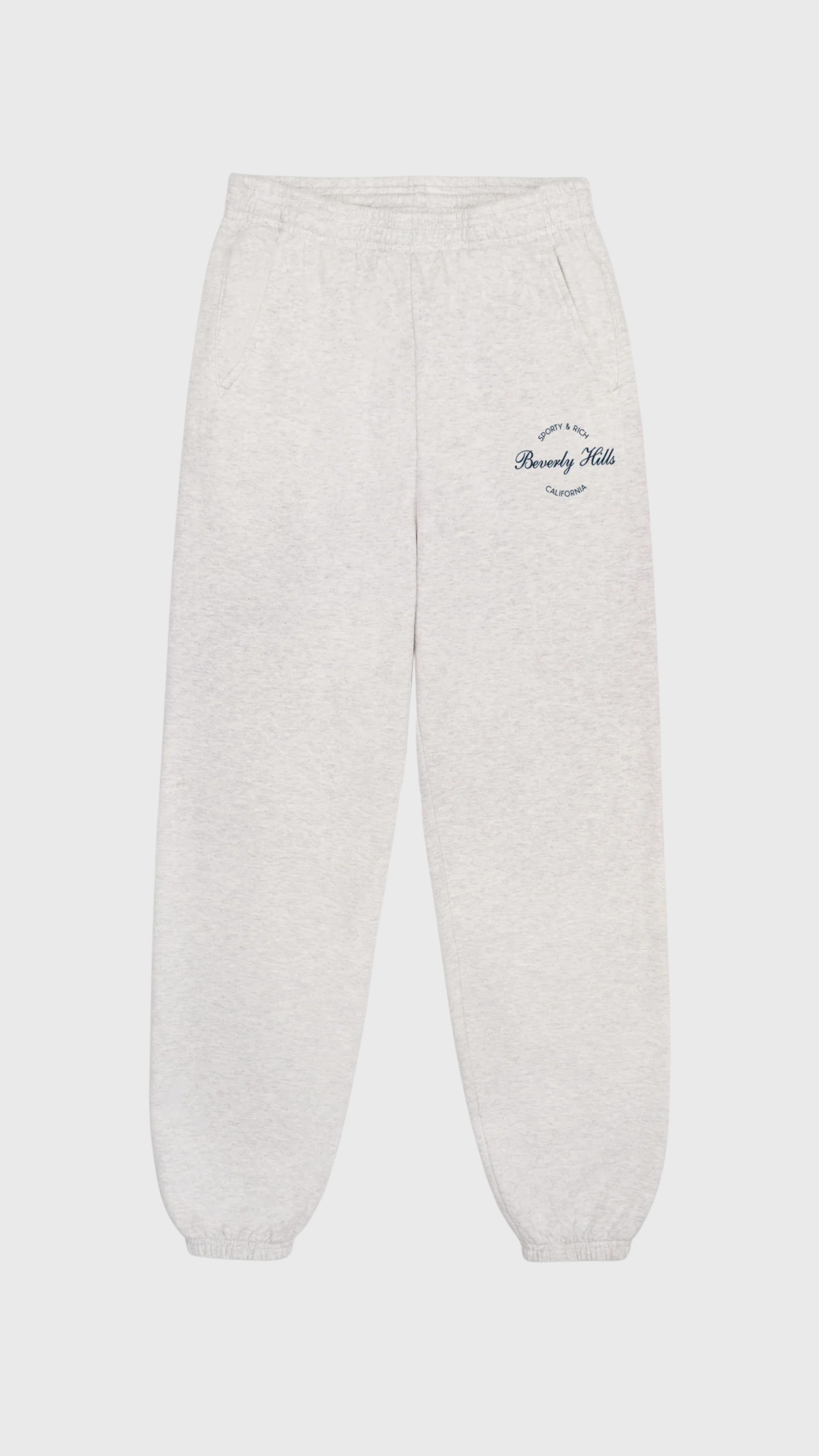 Sporty & Rich Beverly Script Sweatpant in Heather Gray