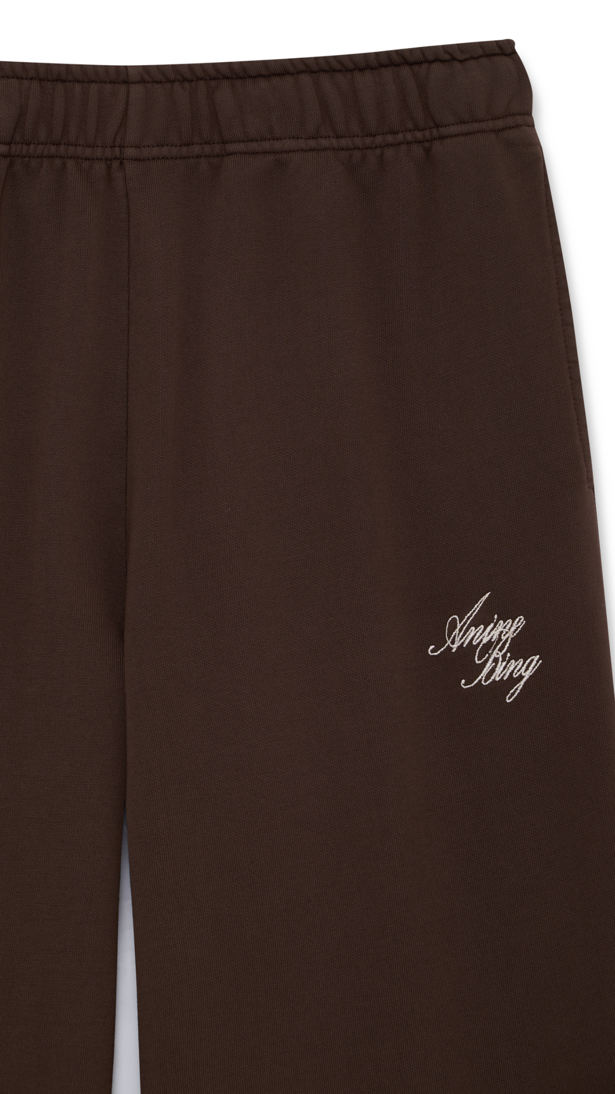 Anine Bing Kacey Monogram Sweatpant in Chocolate Brown