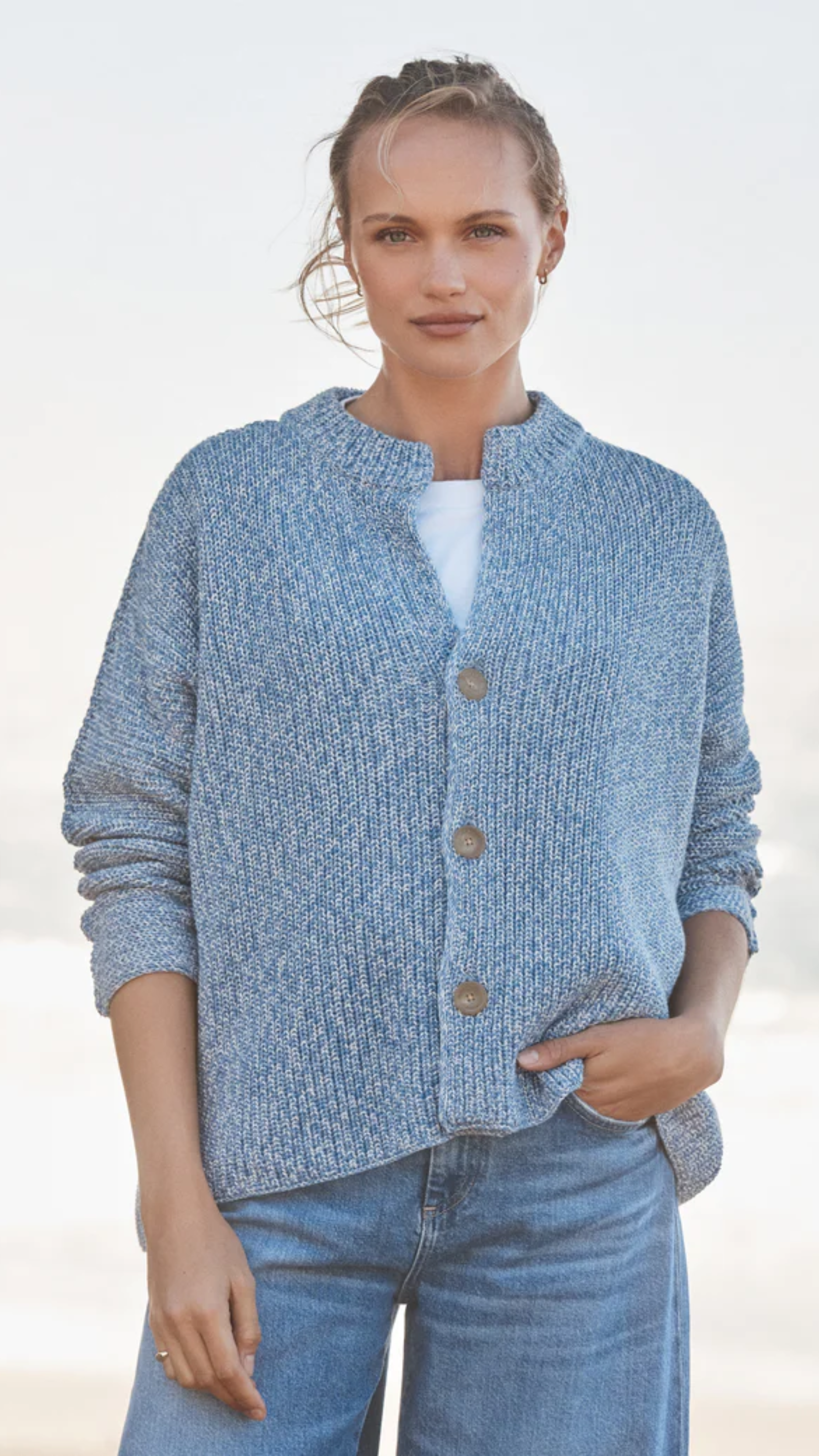 Frank & Eileen Montecito Cardigan in Coast