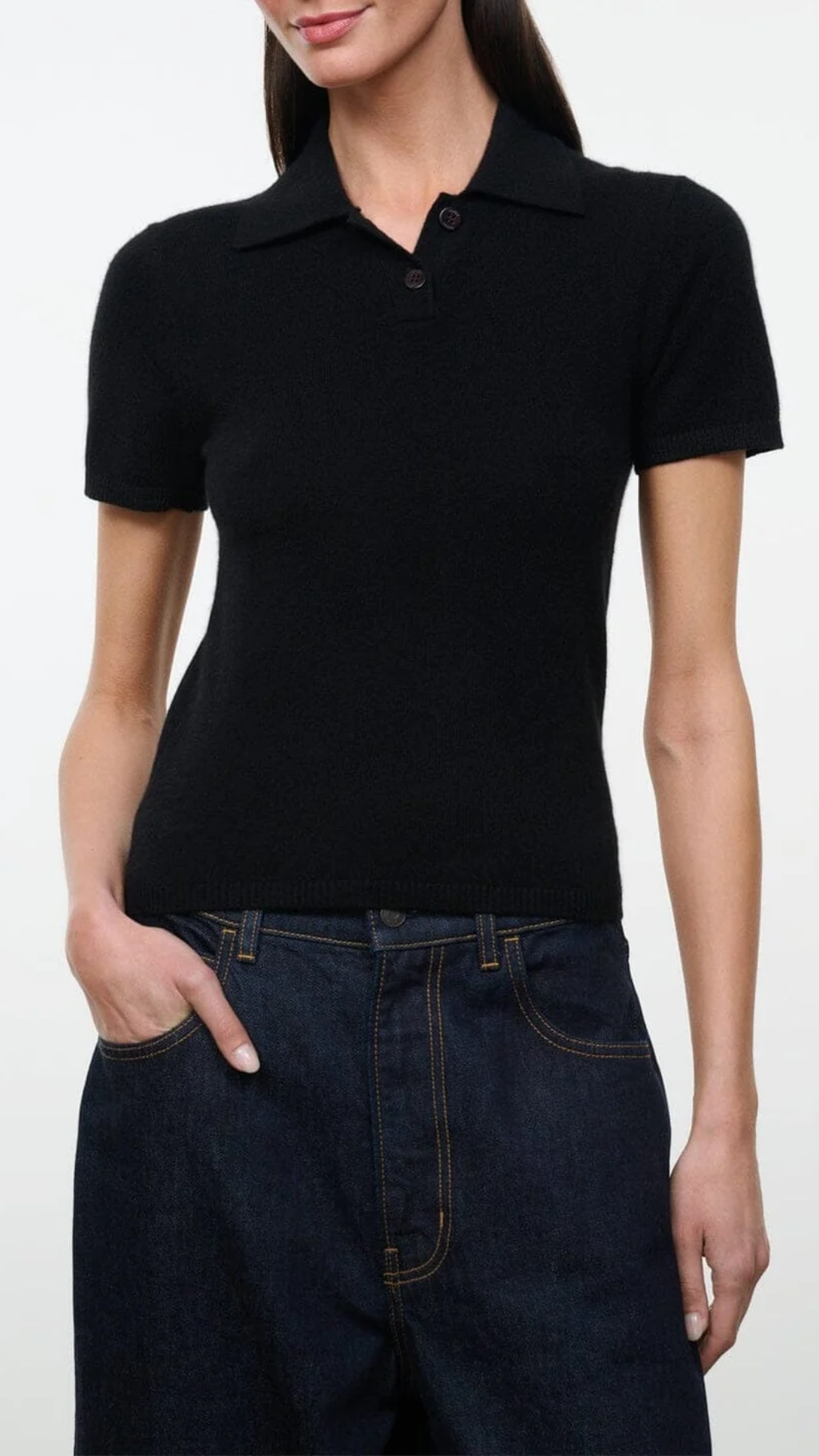 Staud Gino Cashmere Sweater in Black