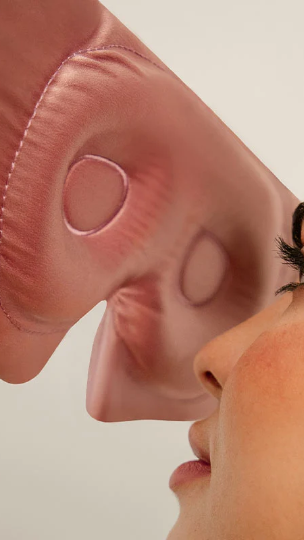 Drowsy Damask Eyelash Protecting Silk Sleep Mask in Rose