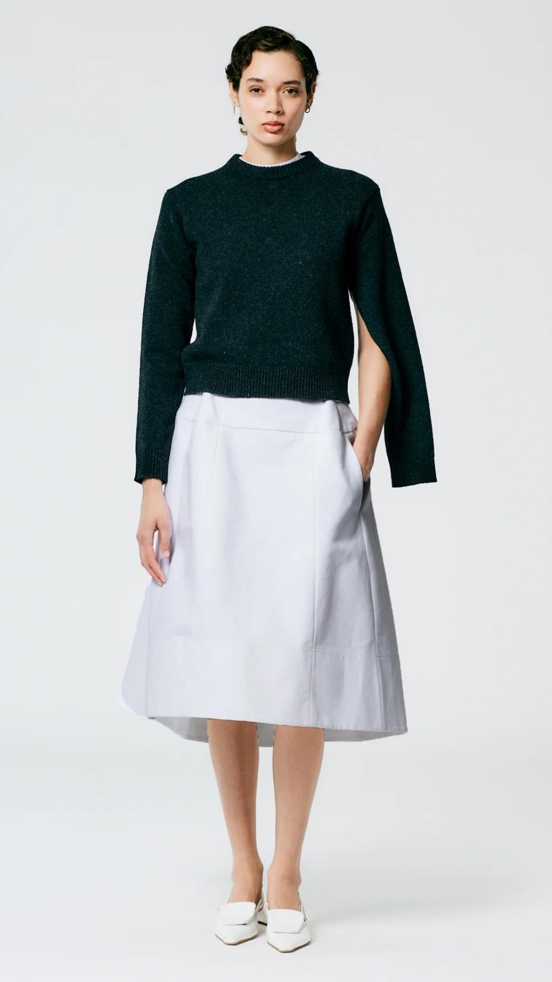 Tibi Shrunken Crewneck Pullover