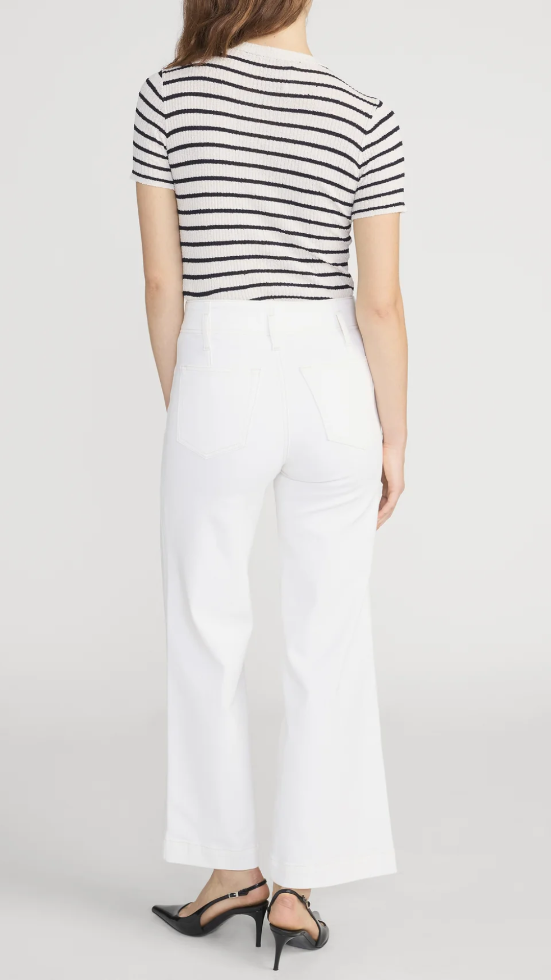 Frame The Seamed Wide Trouser Crop in Au Natural Clean