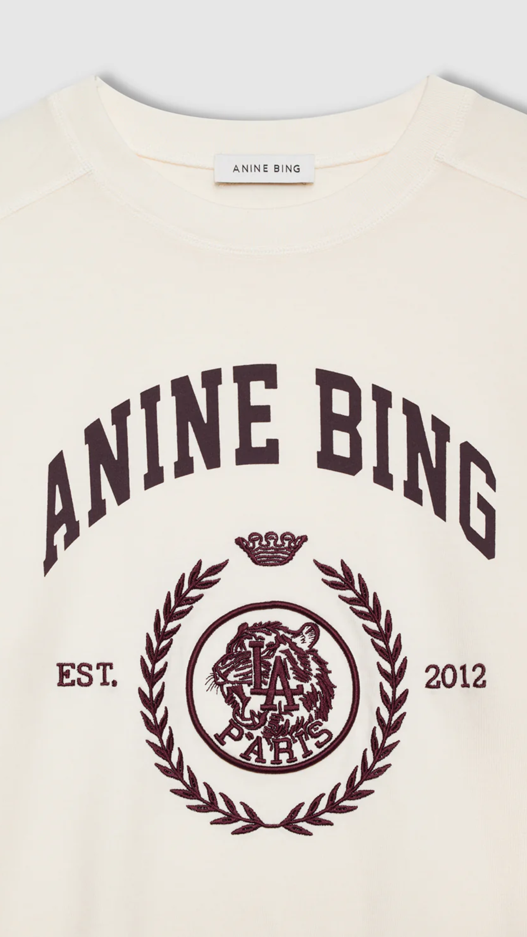 Anine Bing Jaylin Tee Collegiate in Cream