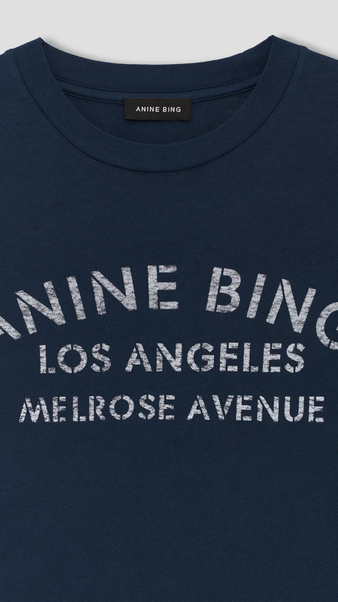 Anine Bing Cade Tee Melrose Stencil in Navy