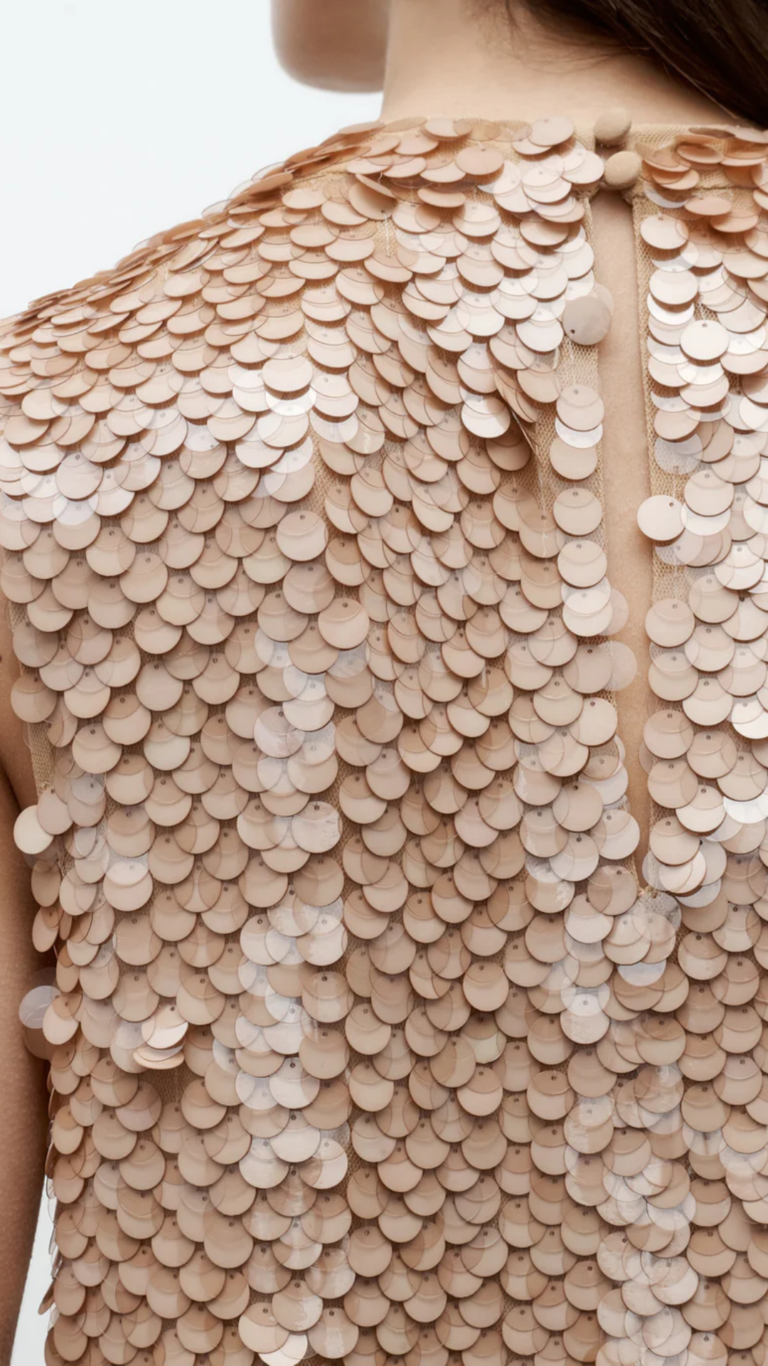 TWP Paillette Shell Tank in Nude