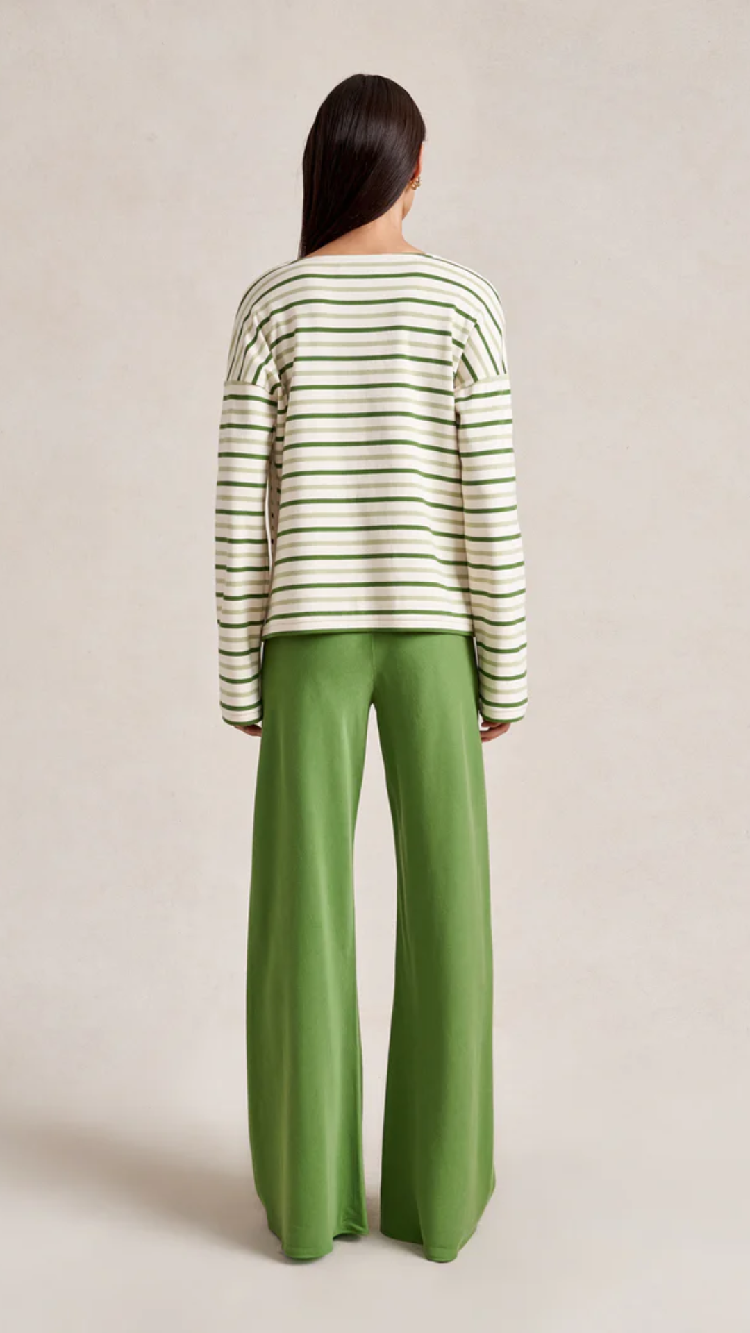 La Ligne Long Sleeve Breton Tee in Ecru