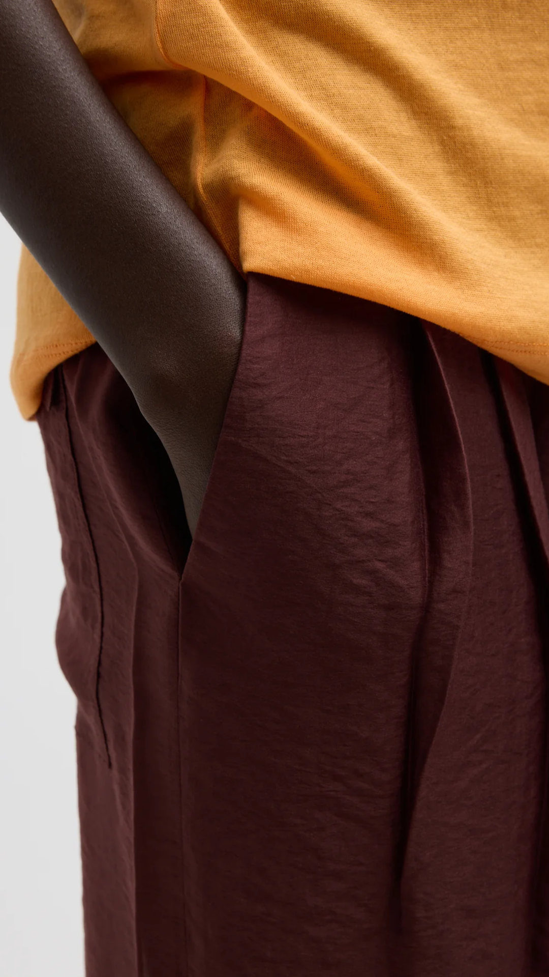 Tibi Summer Voile Stella Pant in Russett Brown