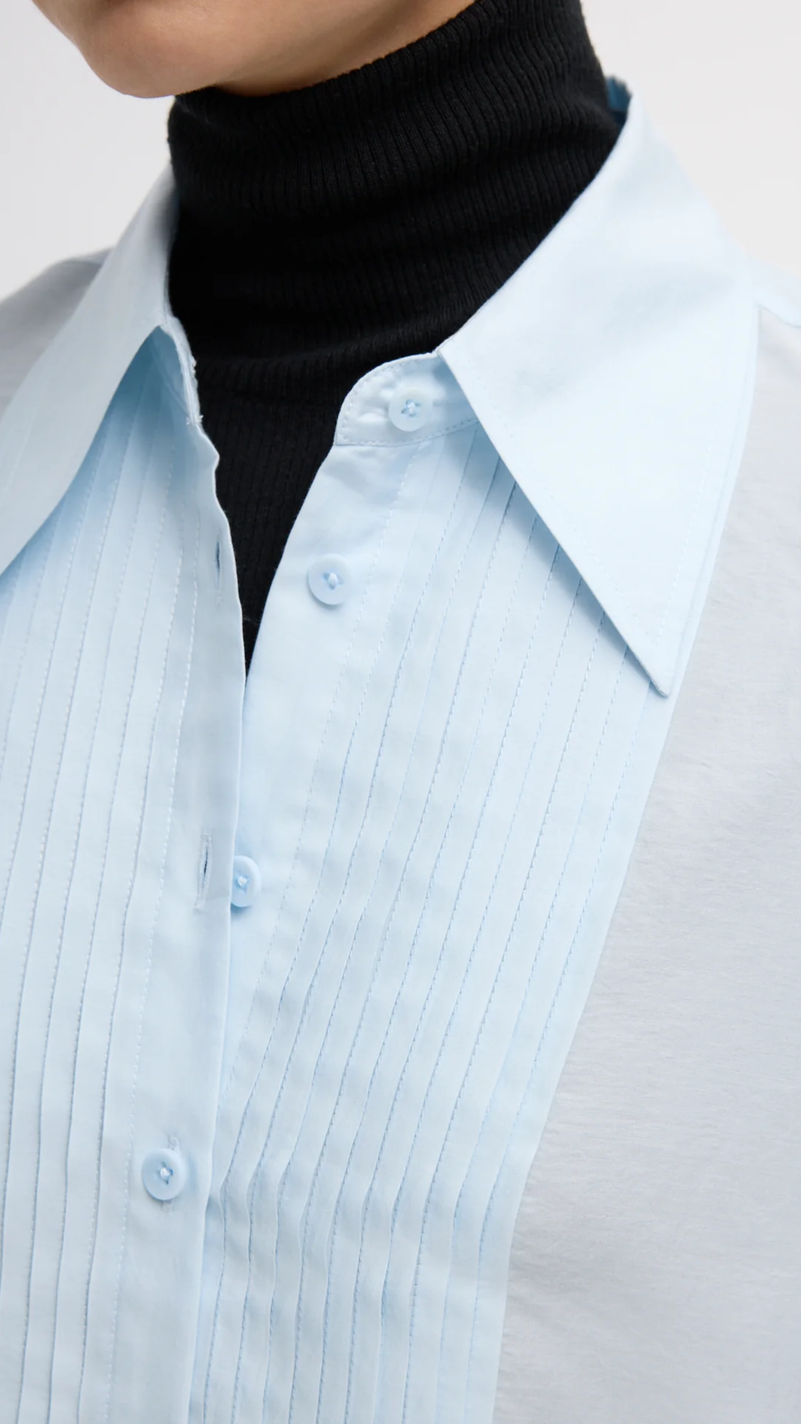 Tibi Silk Voile Easy Pintucked Shirt