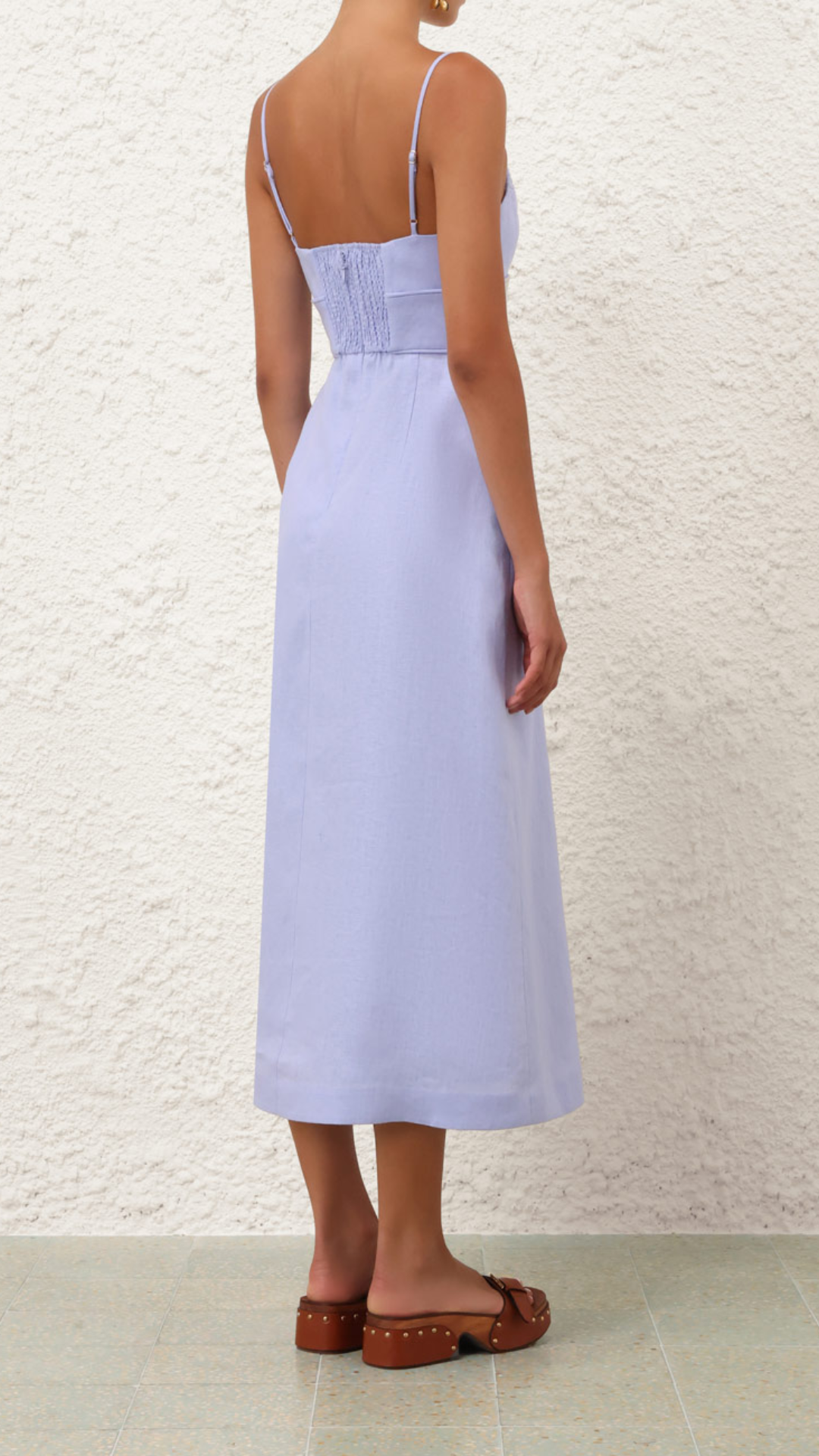 Zimmermann Luna Midi Dress in Sky