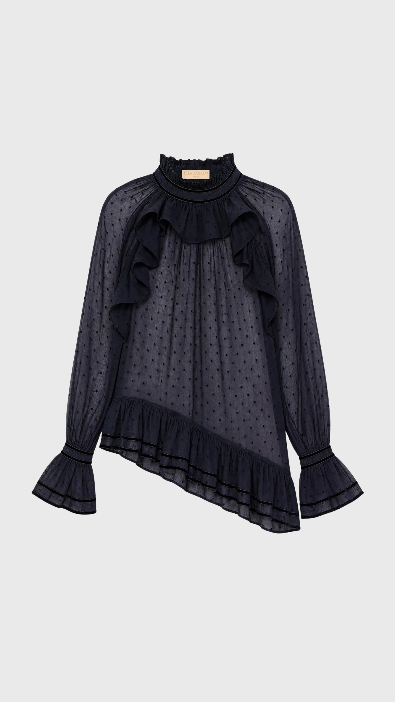 Ulla Johnson Marcella Long Sleeve Cotton Blouse in Nightfall
