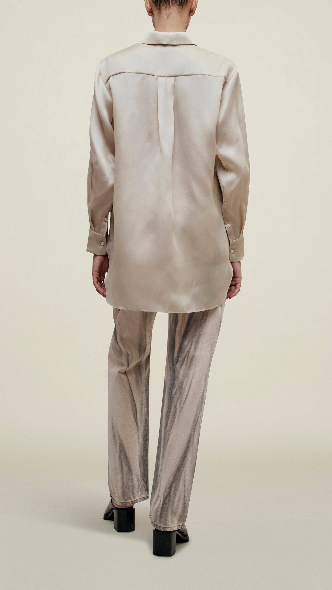 Kallmeyer Dani Organza Button Down Shirt in Fawn