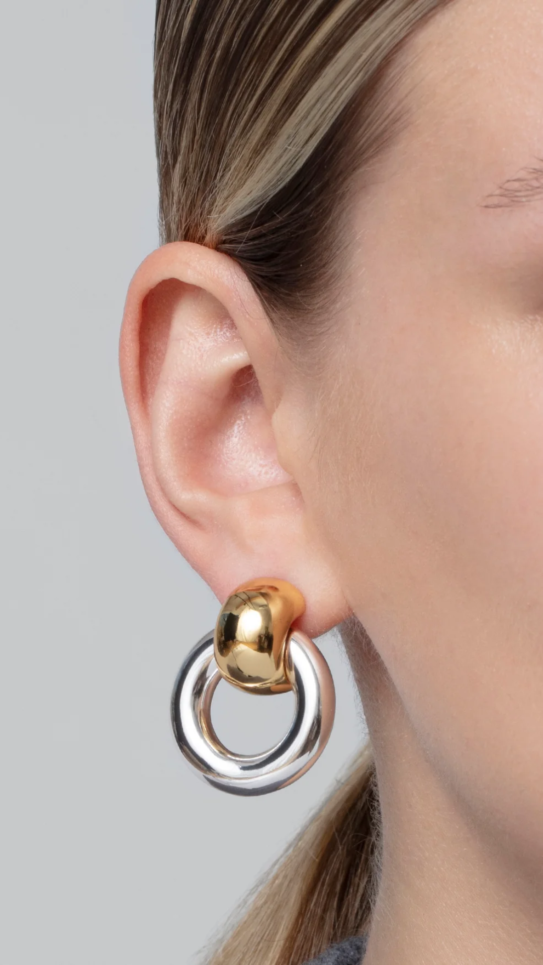 Jenny Bird Mega Faye Knockers Earrings in Two Tone