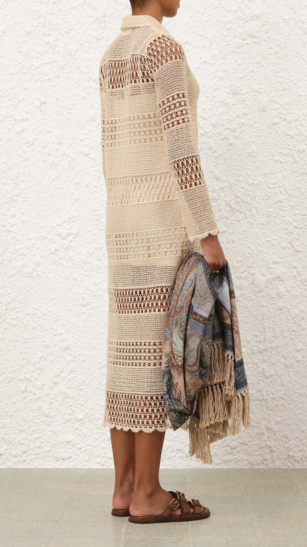 Zimmermann Wanderlust Crochet Maxi Dress in Natural