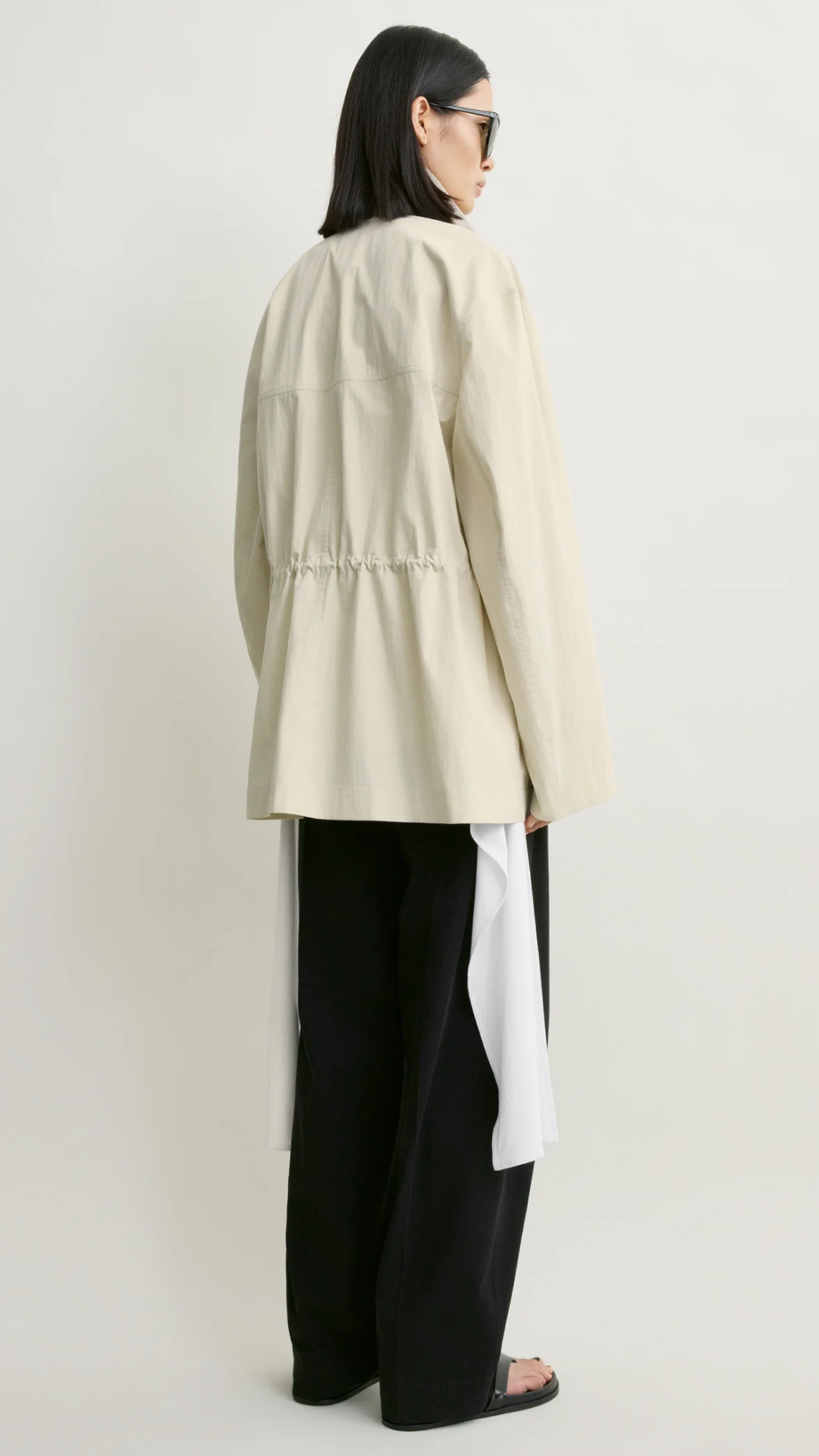 Toteme Collared Drawstring Jacket in Oyster