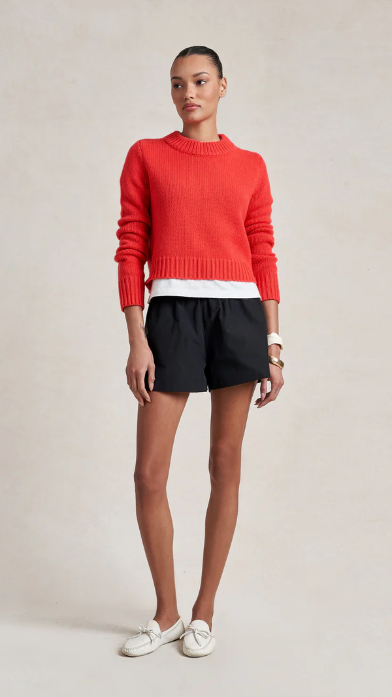 La Ligne Solid Mini Marin Sweater in Coral