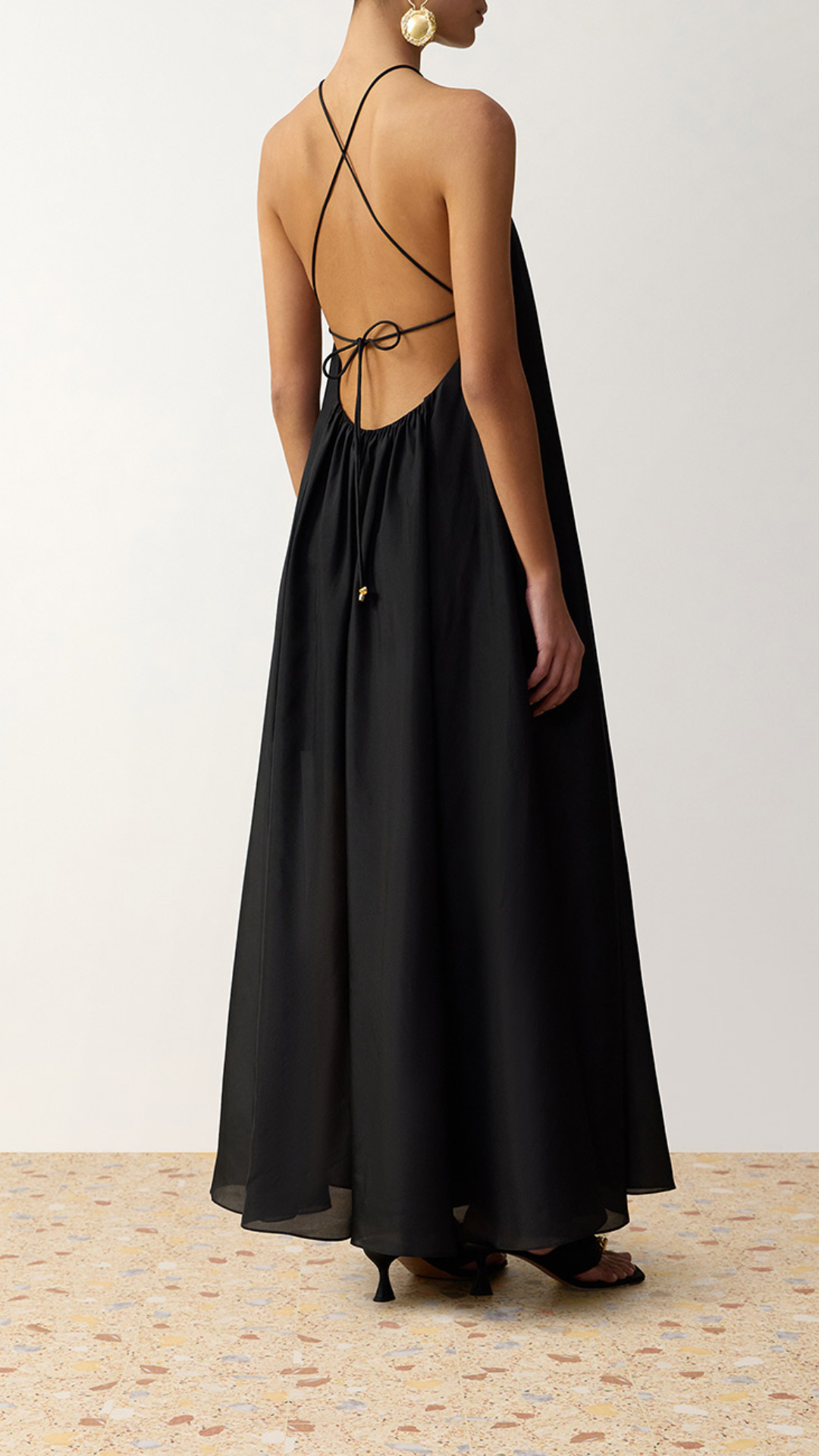 Zimmermann Fairlight Gathered Bead Maxi Dress in Black