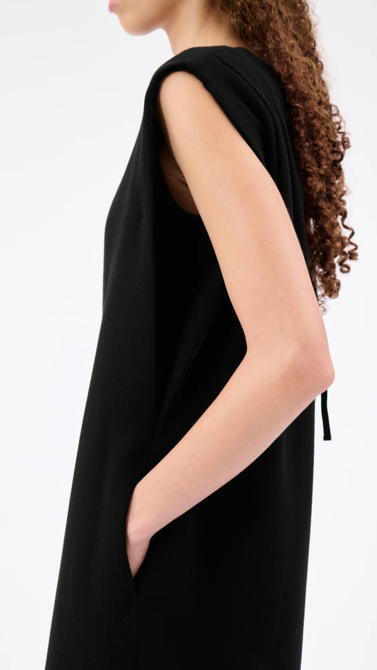 Odeeh Heavy Georgette Dress in Jet Black