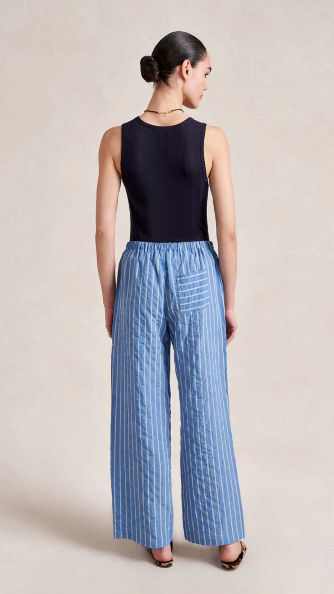 La Ligne Tangier Pant in Chambray Stripe