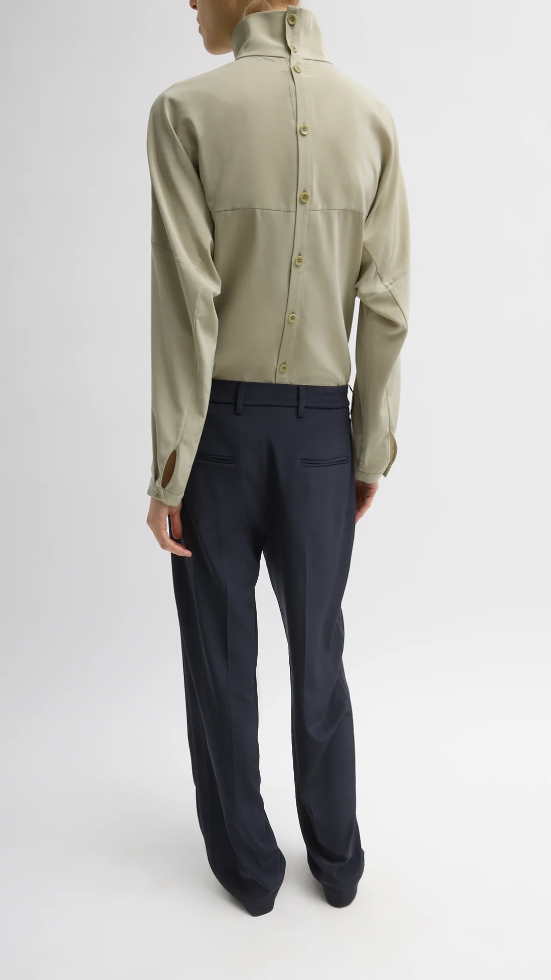 Tibi Relaxed Suiting Derrick Trouser in Navy