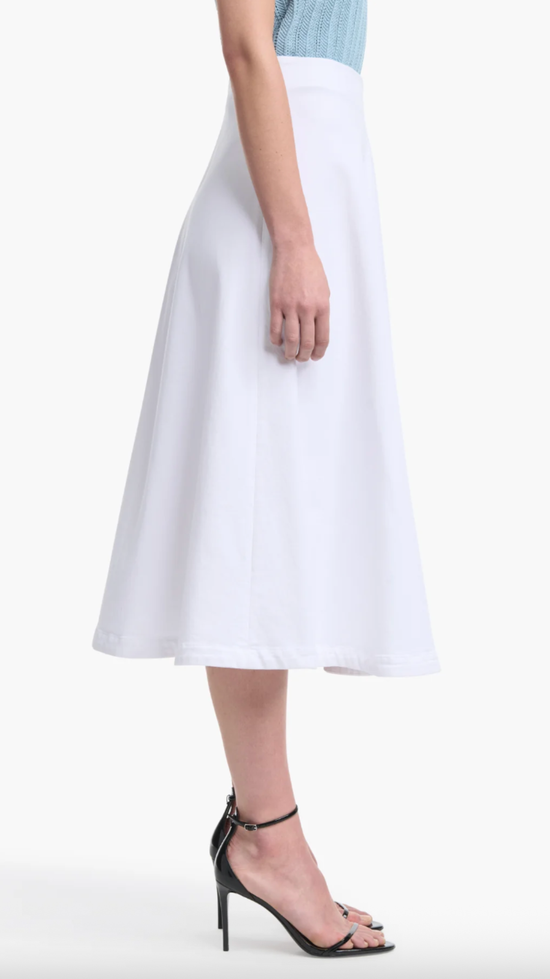 Altuzarra Varda Denim Skirt in Optic White