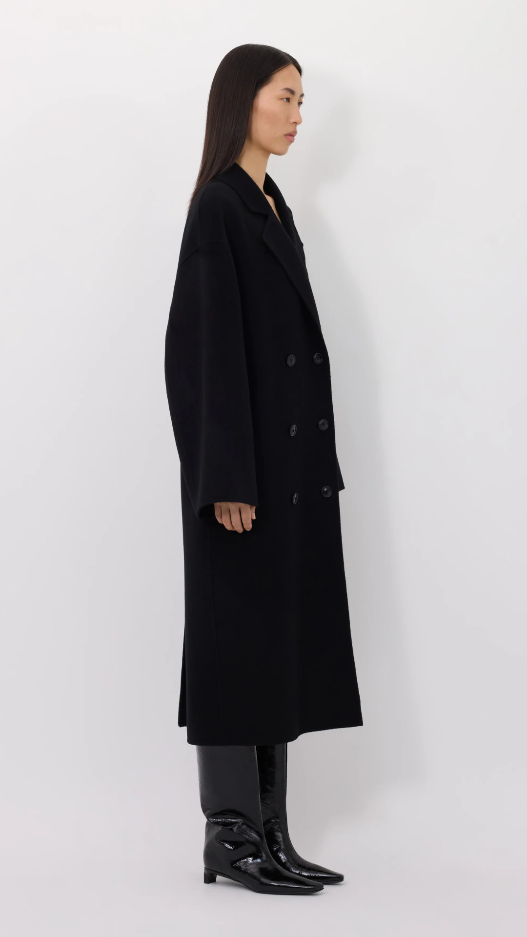 Loulou de Saison Borneo LDS Long Coat in Black