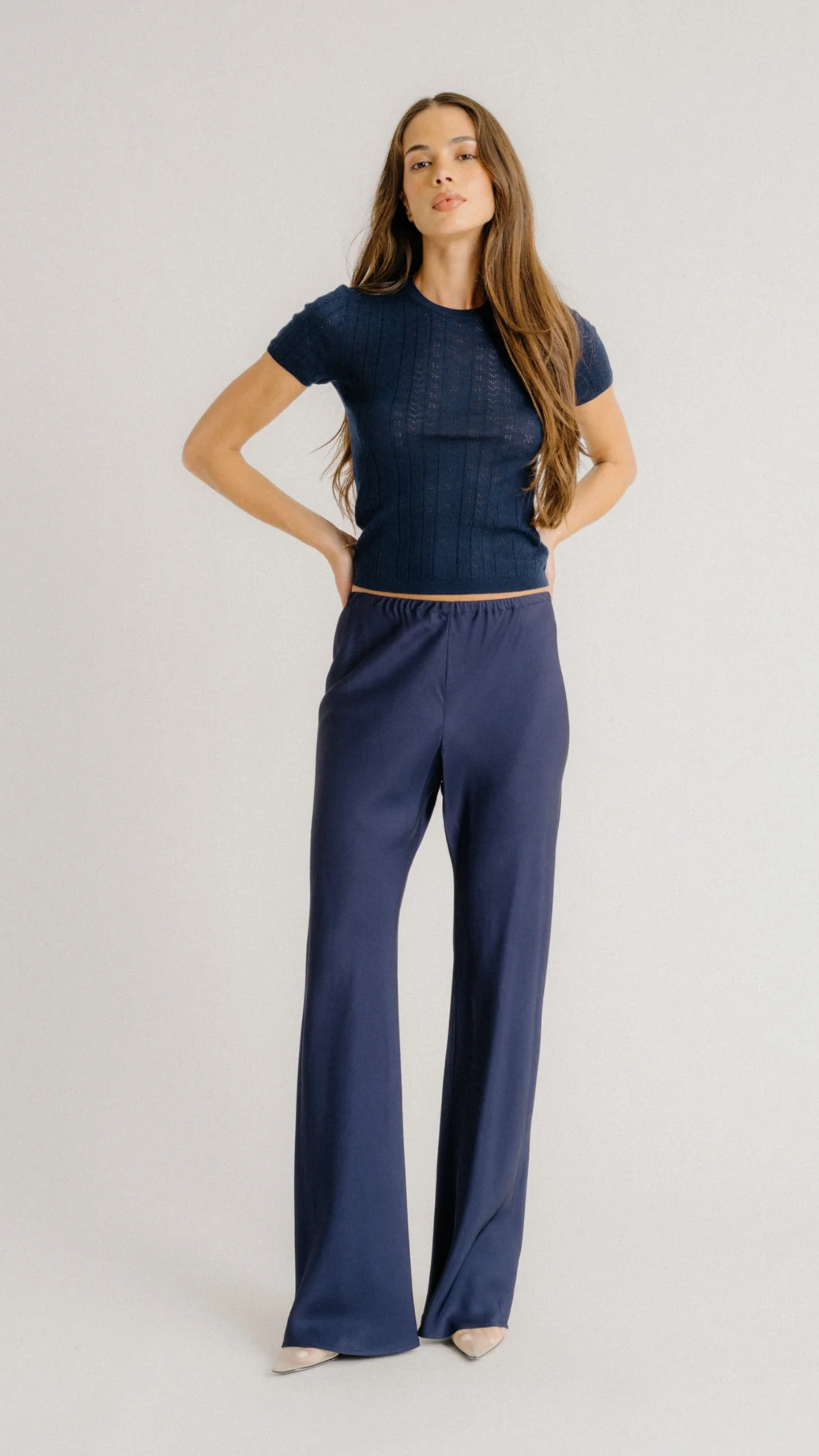 Sablyn Rio Flared Bias Cut Pant in Midnight