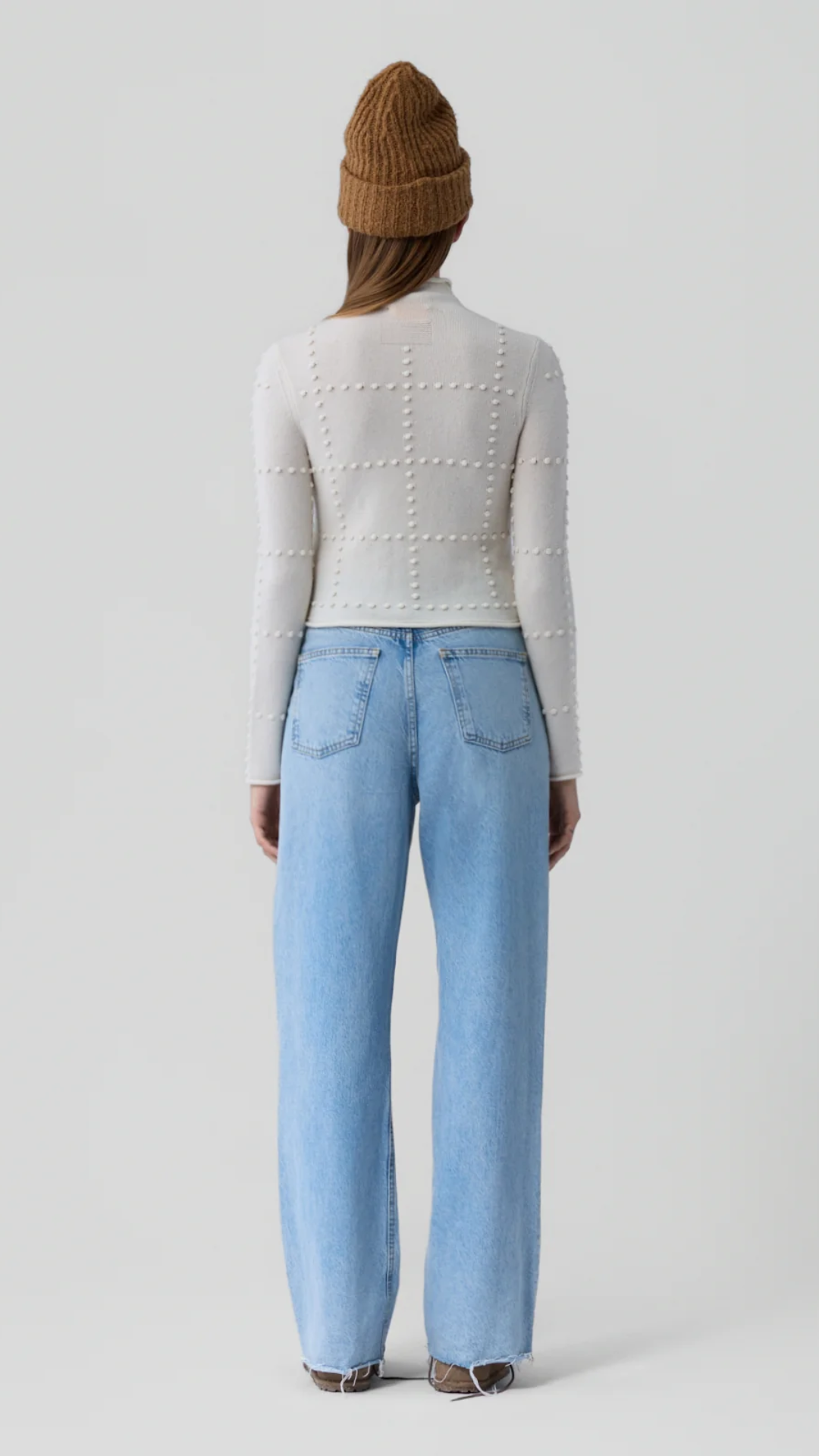 Guest In Residence Popcorn Top in Cashmere Blend in Cream