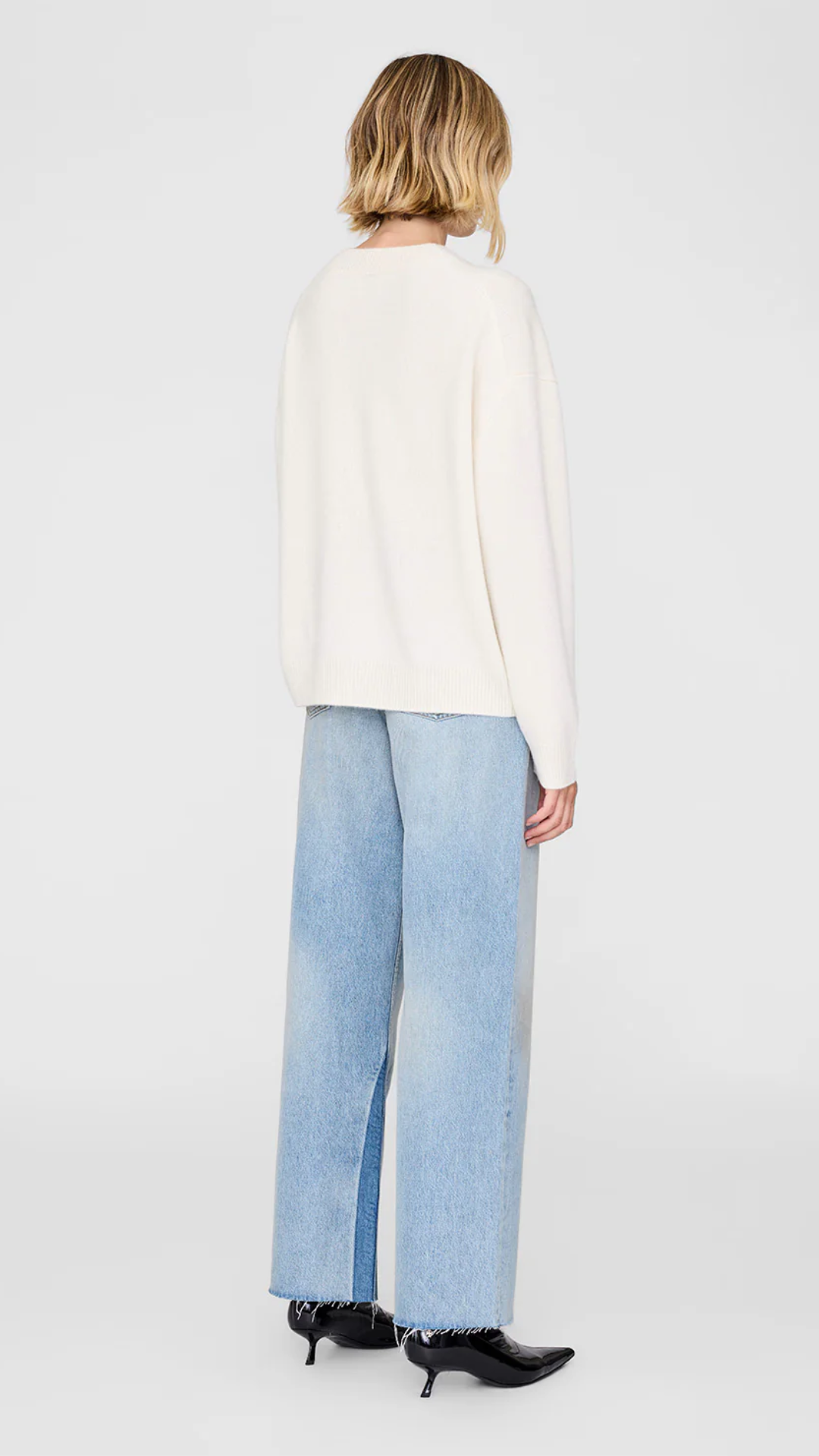 Anine Bing Lee Crew Sweater in Cream