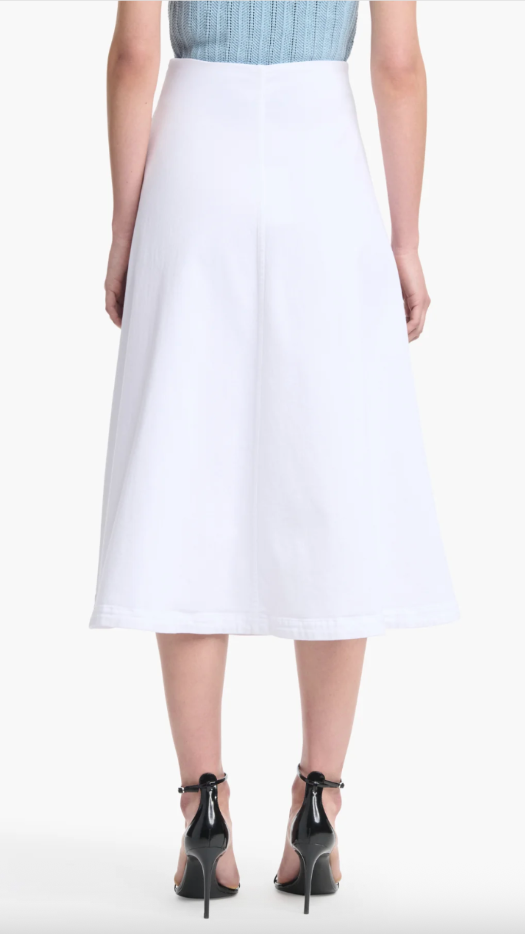 Altuzarra Varda Denim Skirt in Optic White