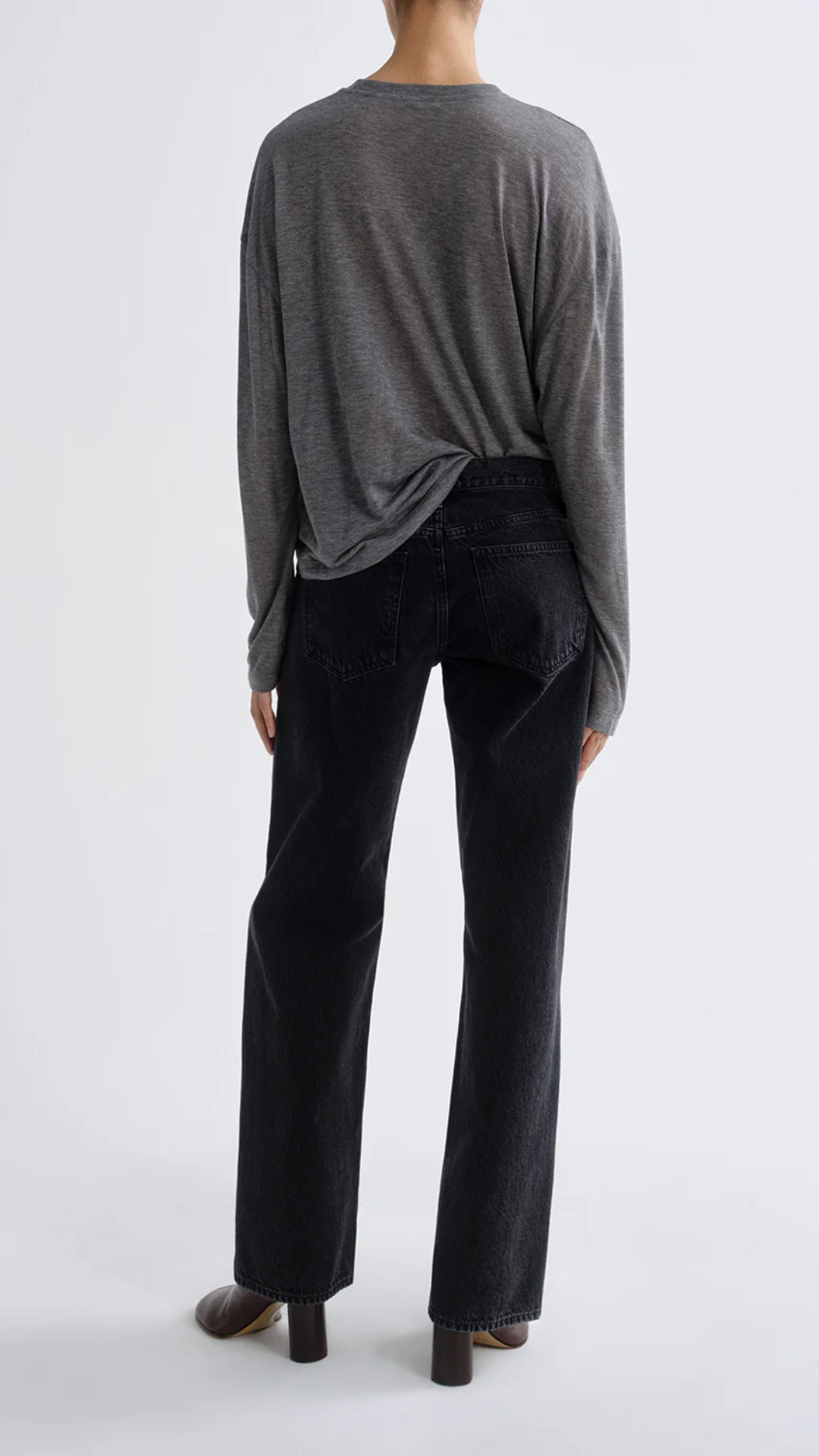 Agolde Sasha Tee in Grey Heather
