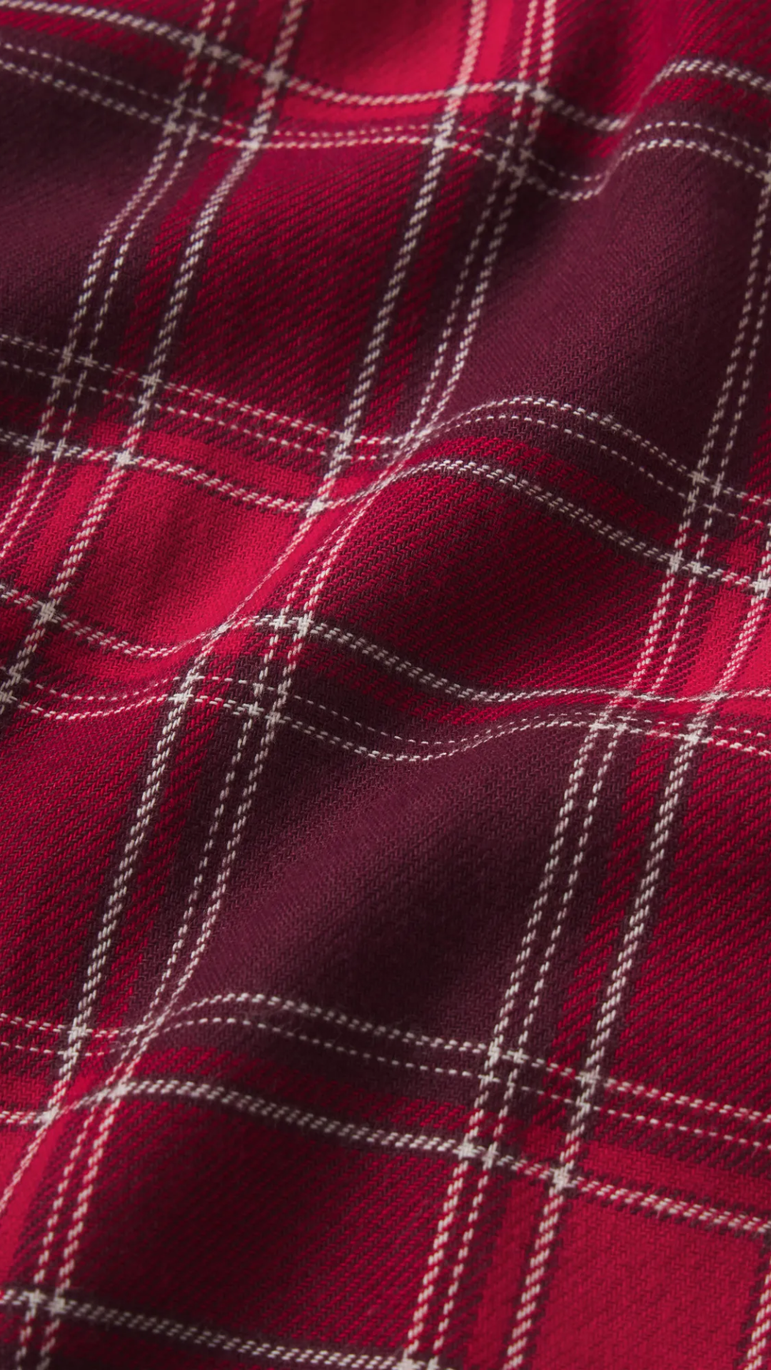 Eberjey Flannel Long Pj in Oxford Check Holly Red/Wildberry
