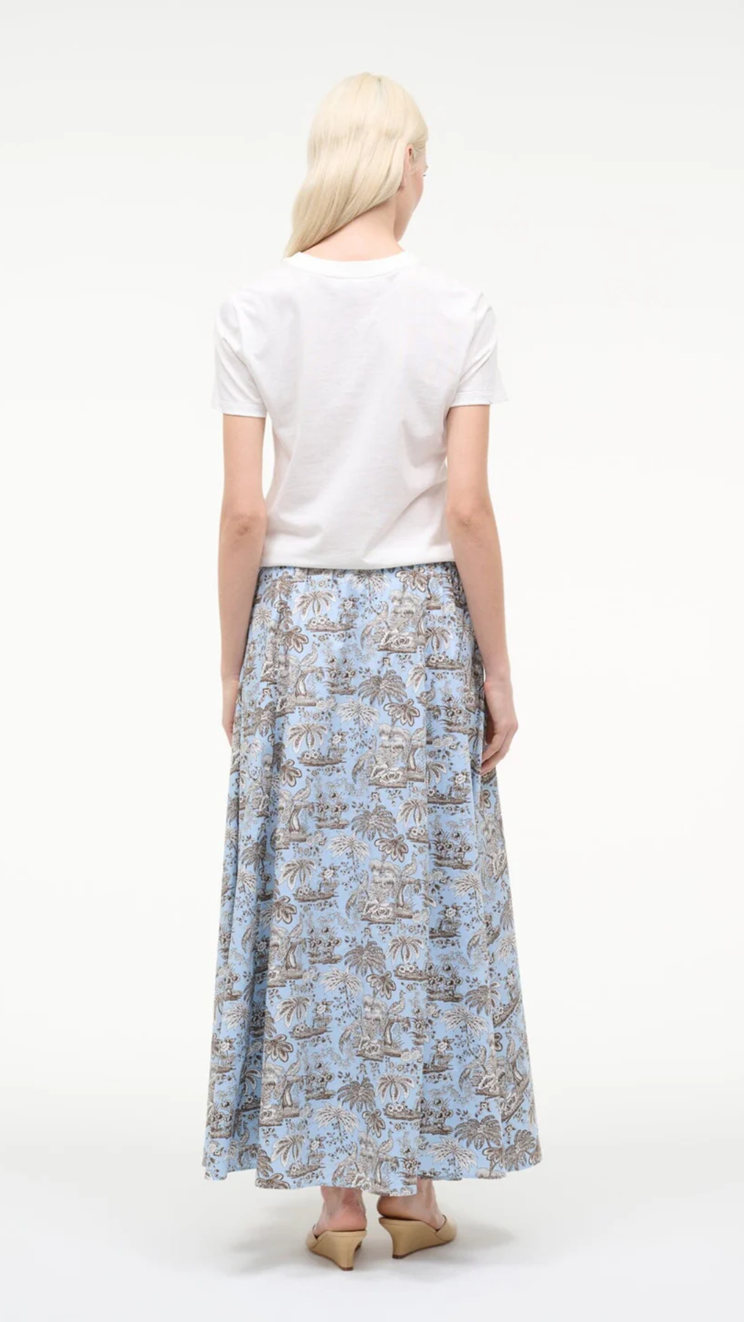 Staud Axel Skirt in Sky Toile
