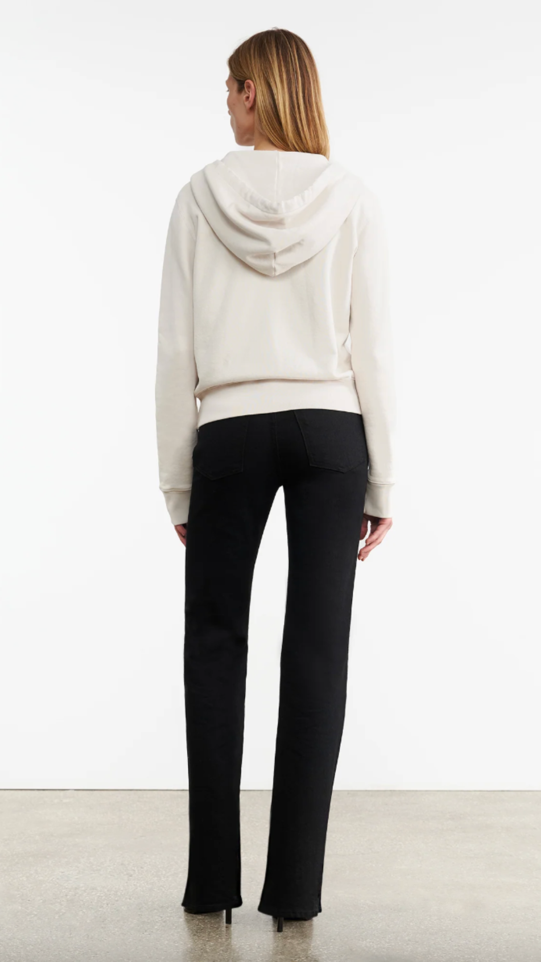 Nili Lotan Callie Zip Up Hoodie in Chalk
