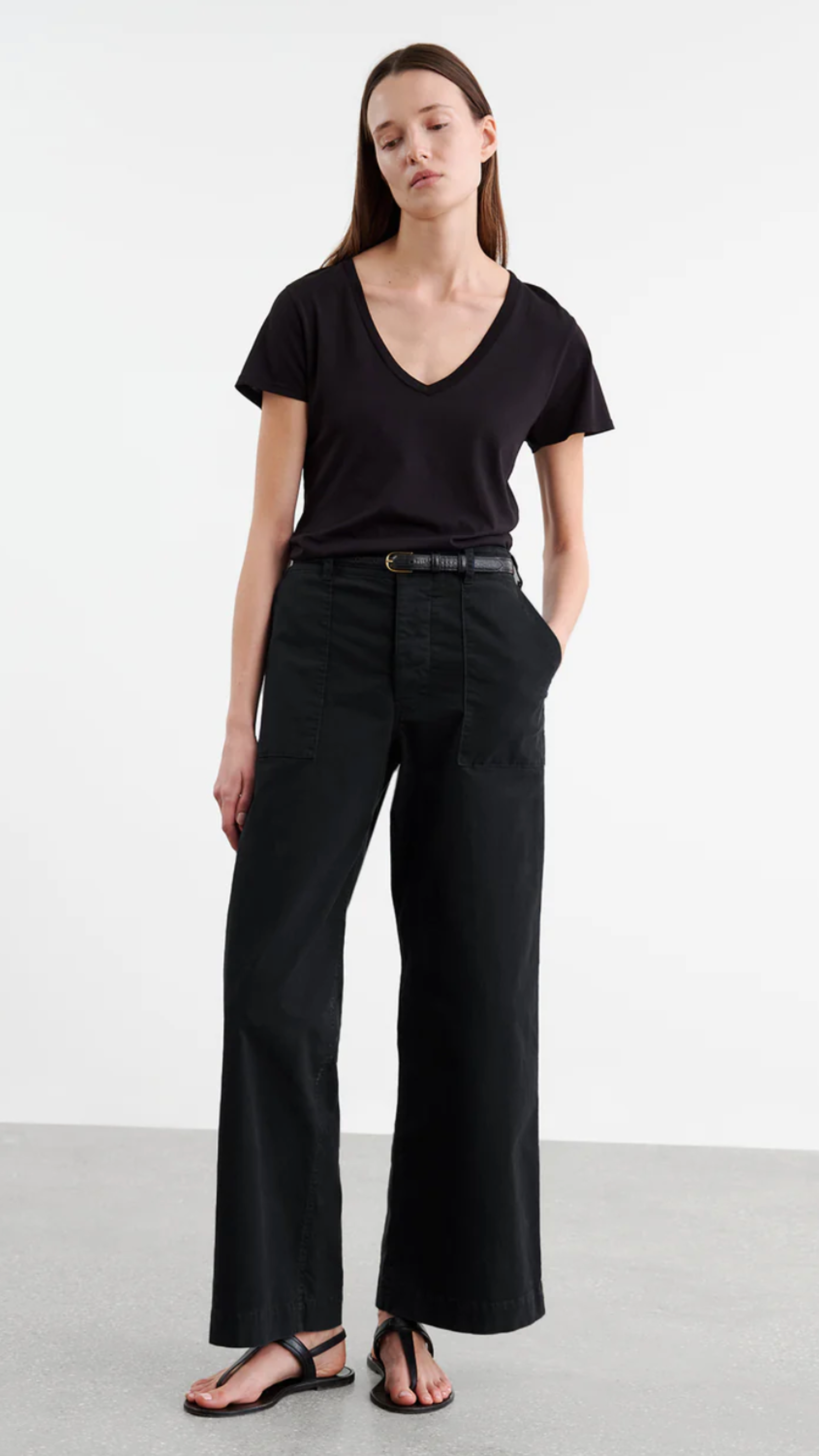 Nili Lotan Leon Boy Pant in Carbon
