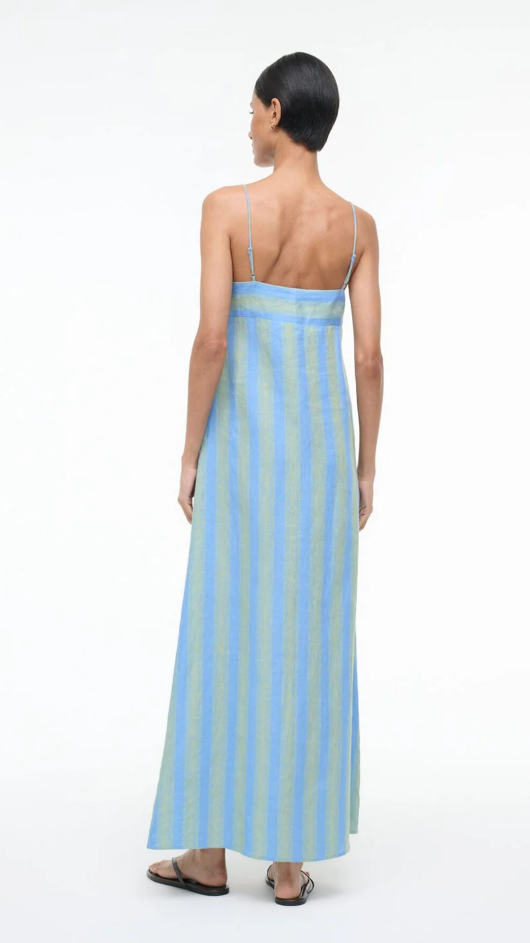 Staud Laura Linen Dress in Seaport Stripe