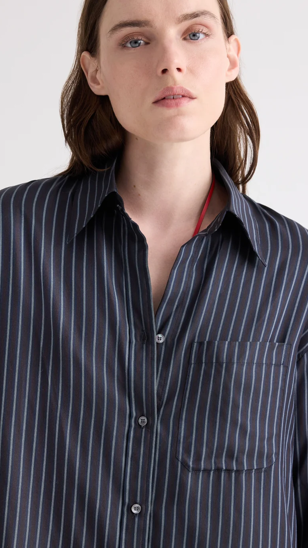 TWP Big Joe Shirt in Blue Nights/Turkish Coffee