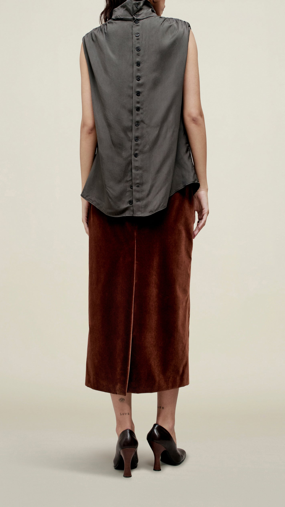 Kallmeyer Penny Draped Top in Chrome