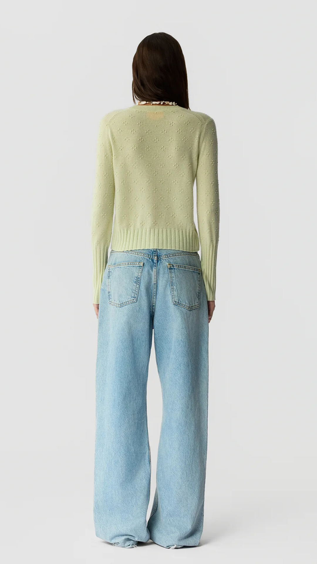 Guest In Residence Compass Shrunken Crew in Limewash