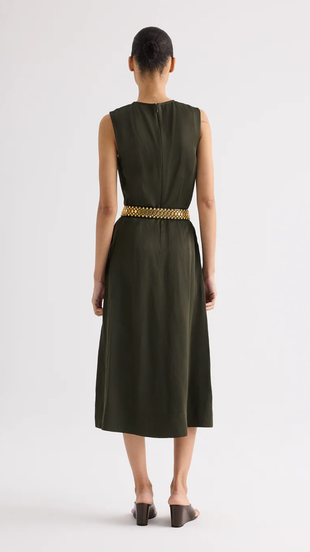 TWP Crew Neck Dress with Darts in Rosen